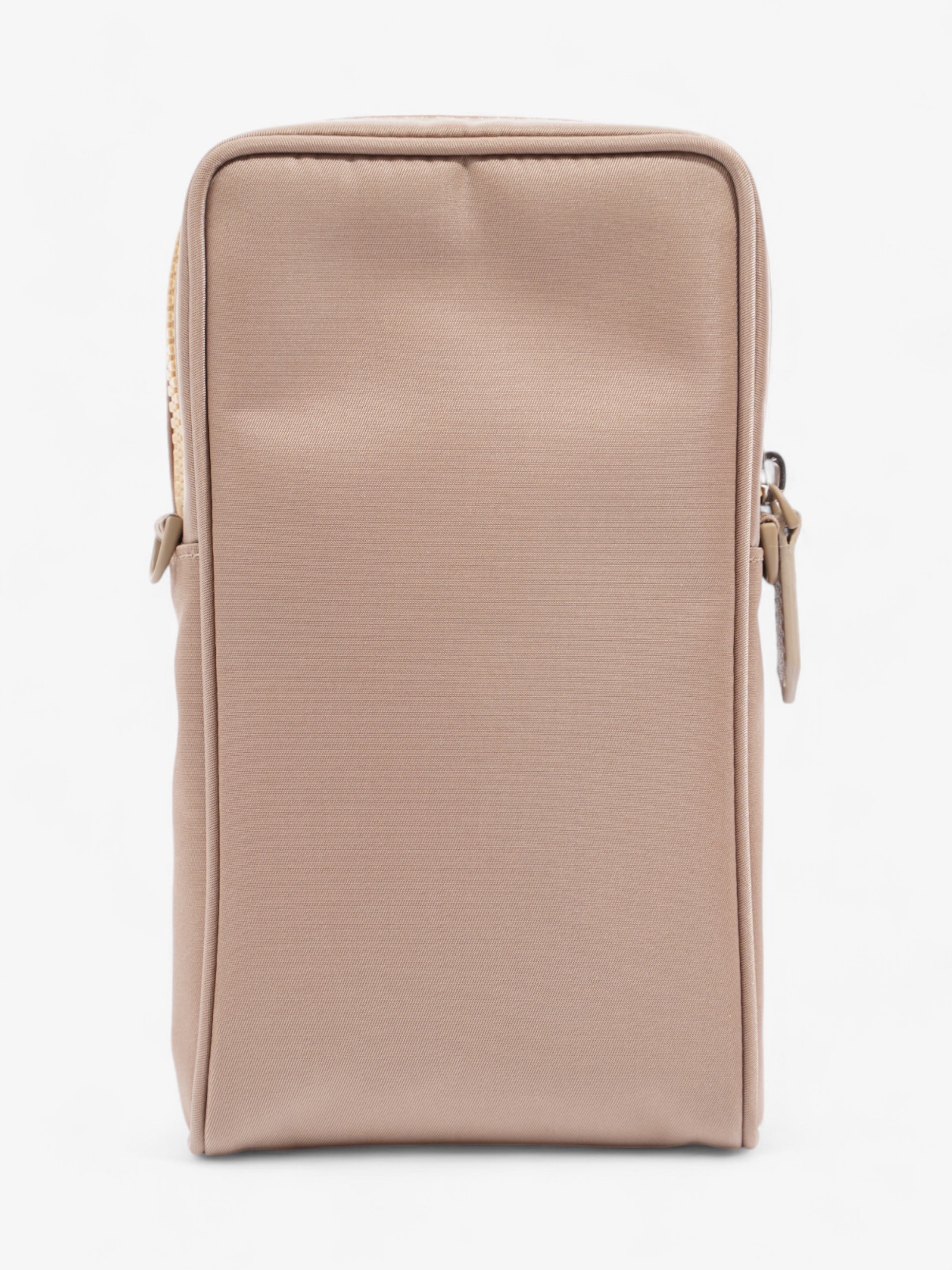 Fendi Logo Plaque Messenger Bag Beige Nylon