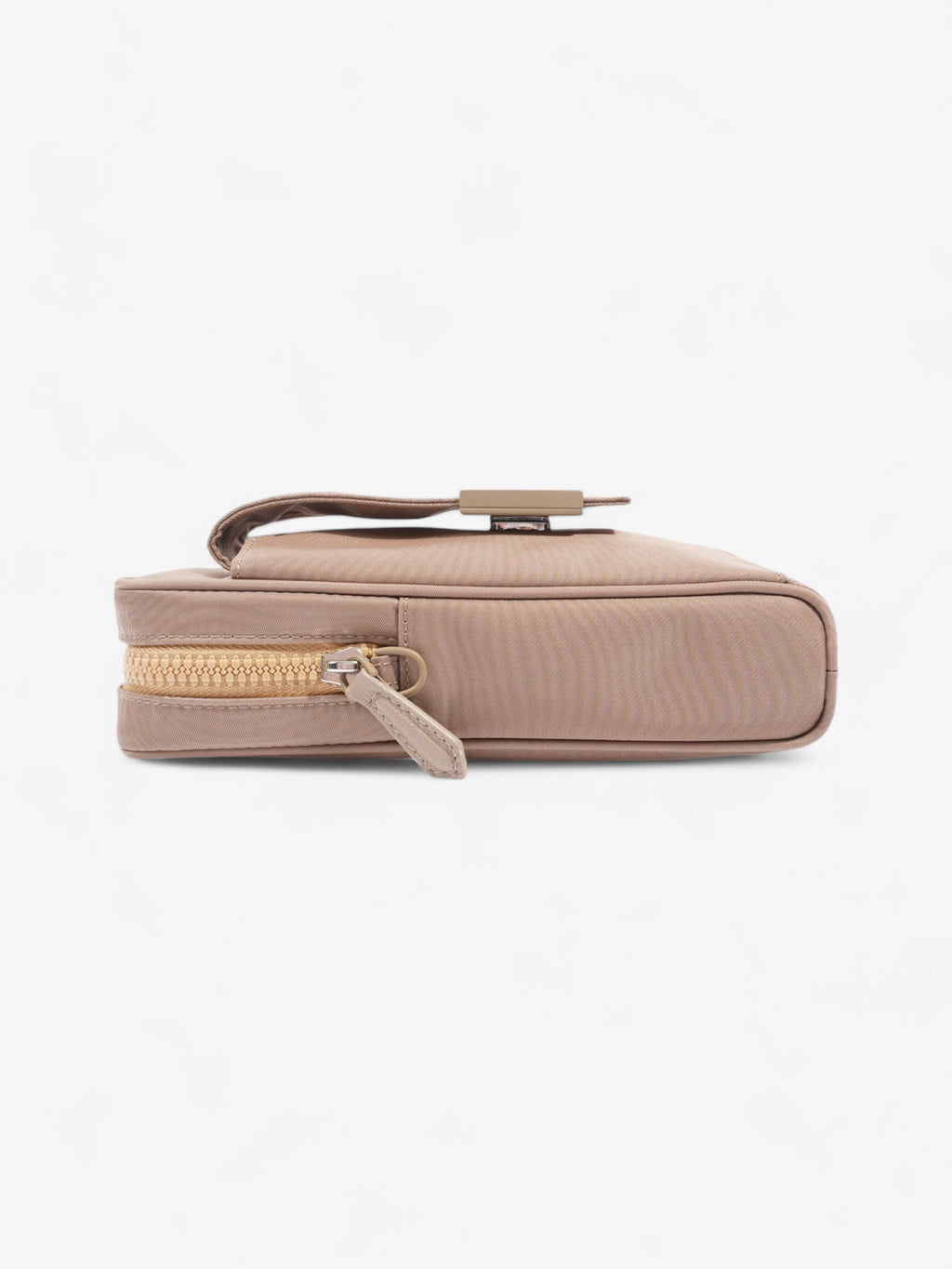 Fendi Logo Plaque Messenger Bag Beige Nylon