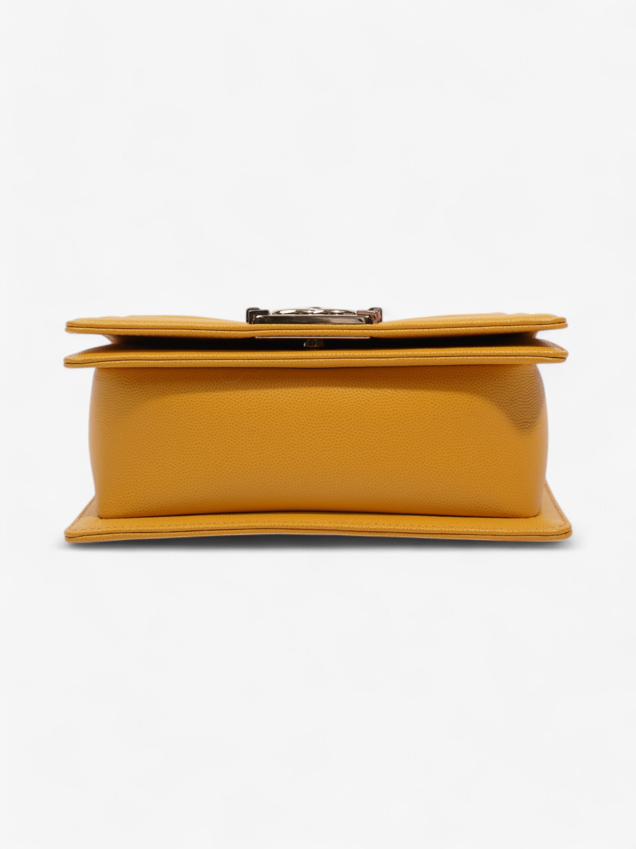 Chanel Boy Bag Mustard Caviar Leather Small