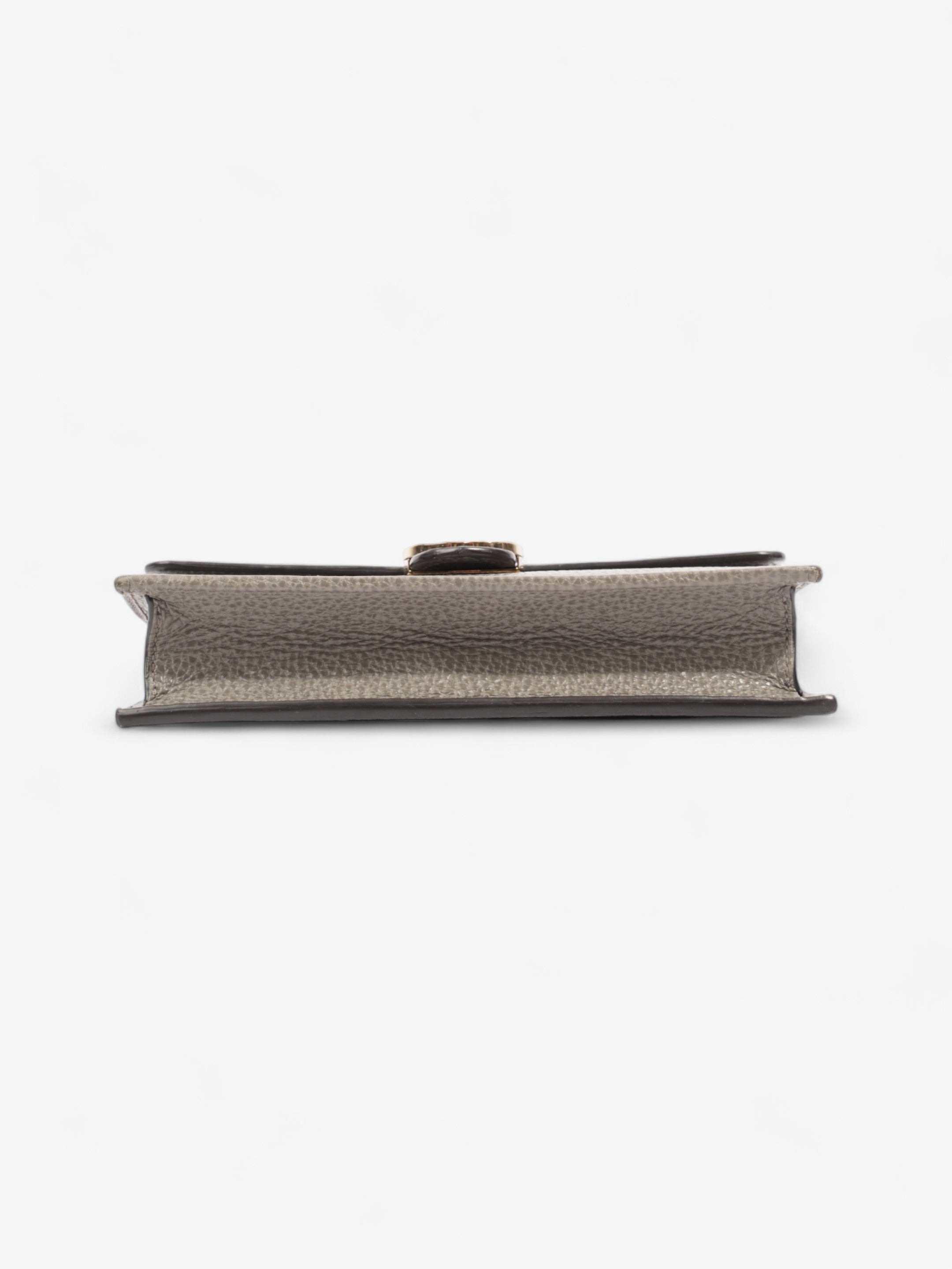 Gucci Dollar Interlocking G Chain Wallet Grey Calfskin Leather
