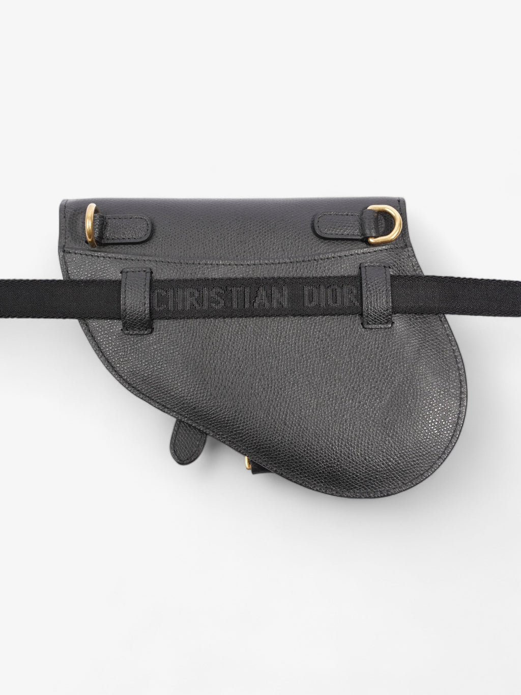 Christian Dior Saddle Belt Bag Black Leather