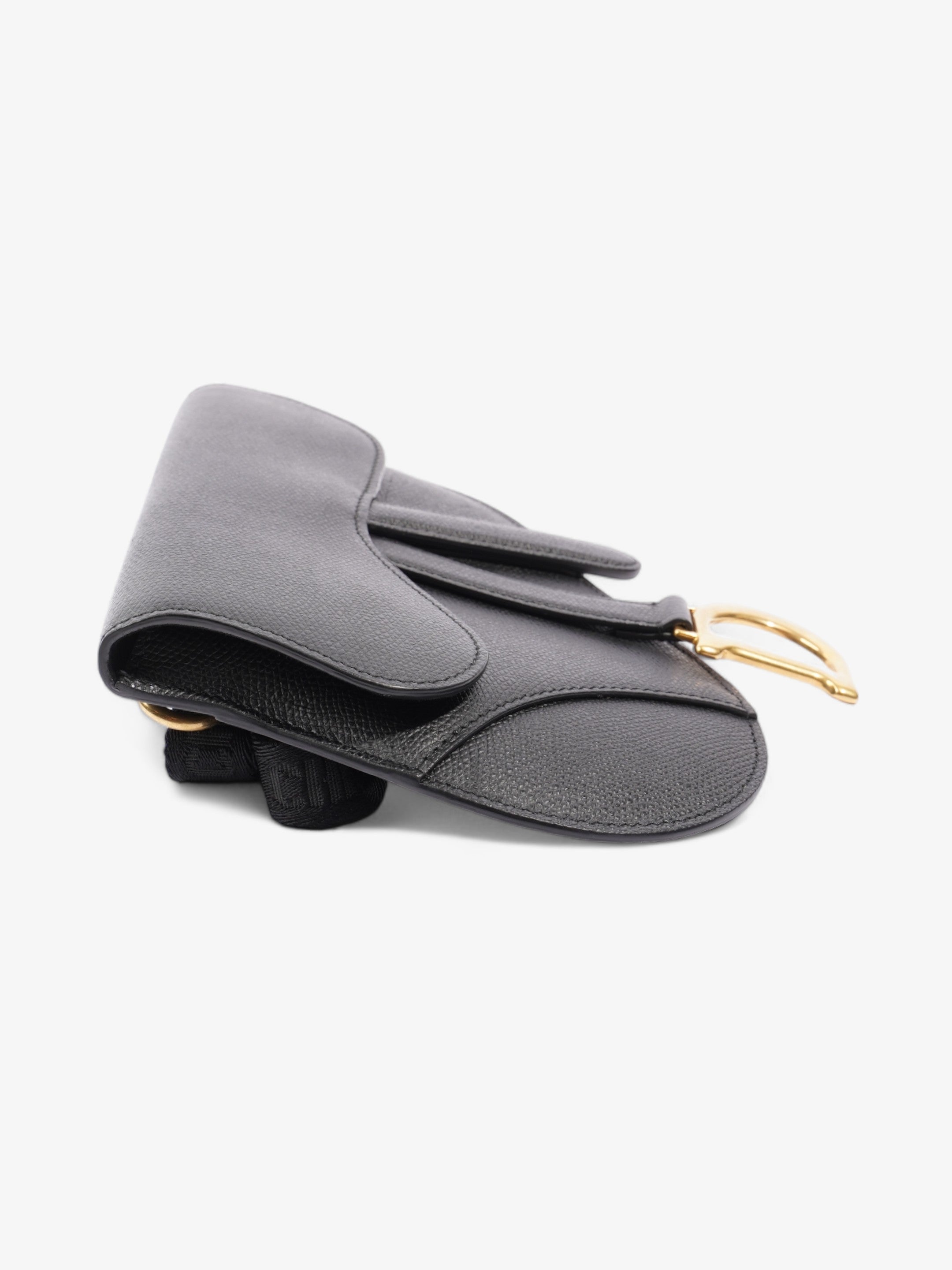 Christian Dior Saddle Belt Bag Black Leather