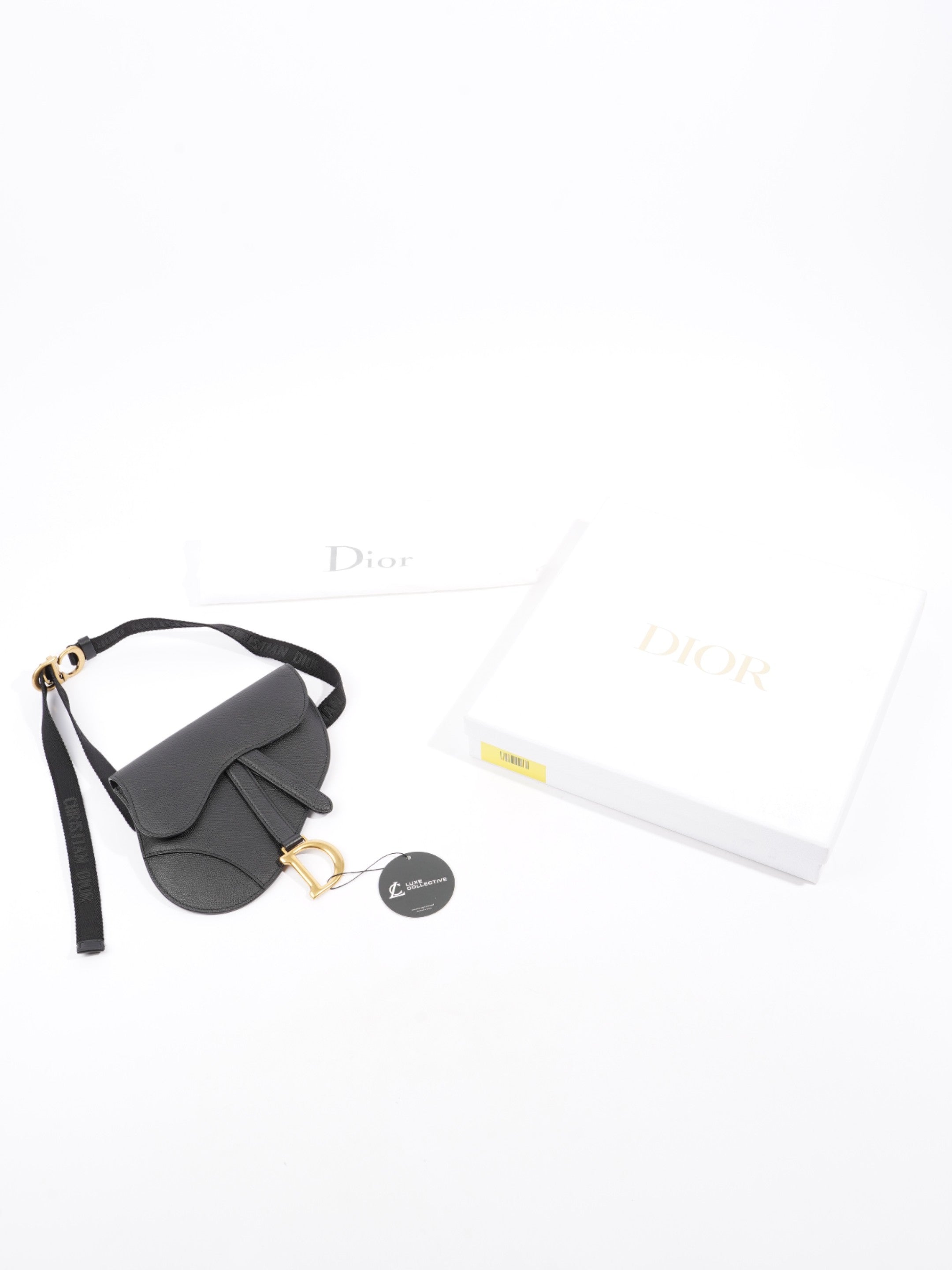 Christian Dior Saddle Belt Bag Black Leather