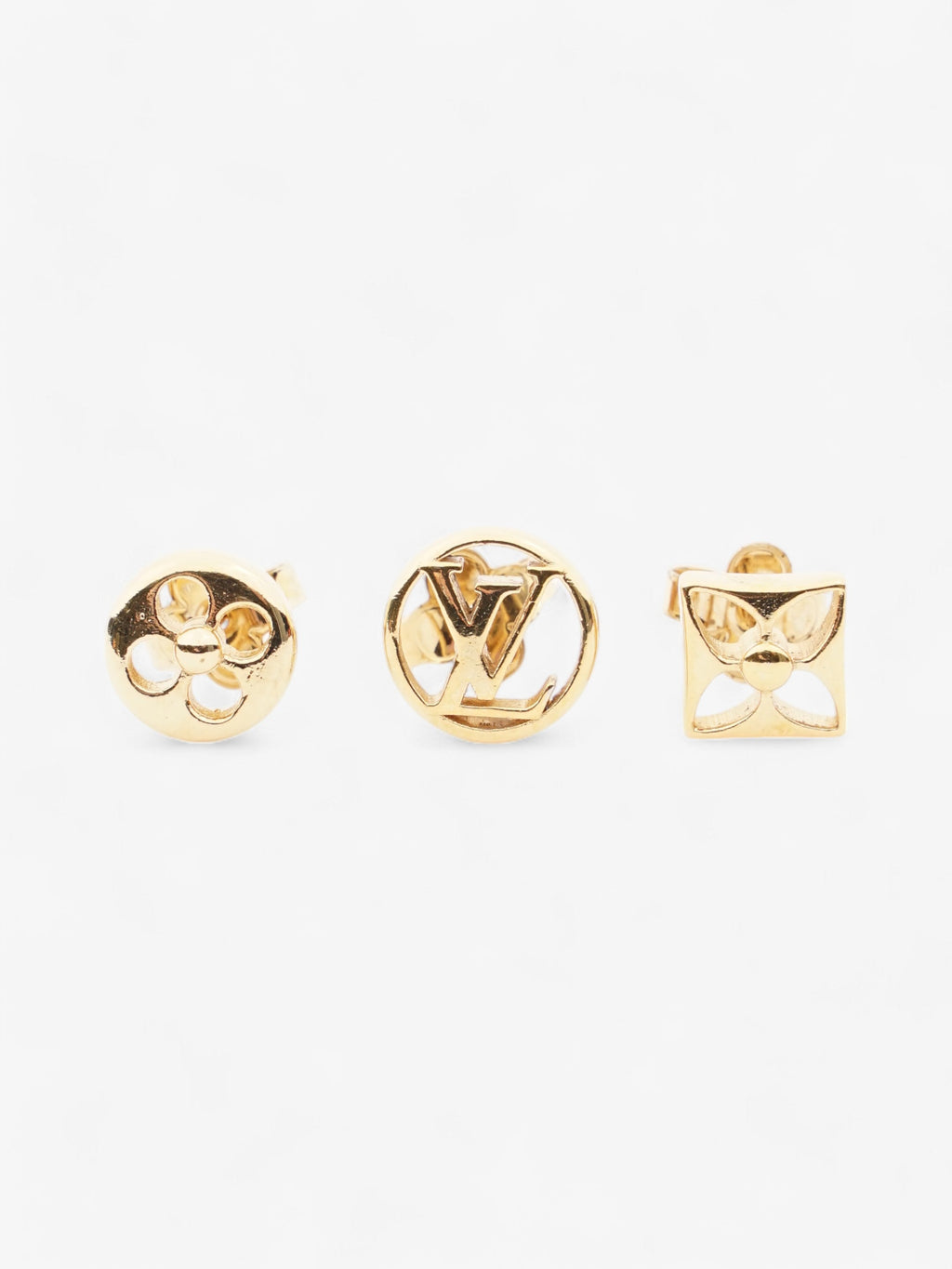 Louis Vuitton Crazy In Lock Earrings Set Gold Base Metal