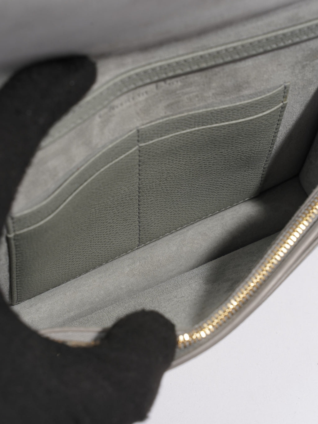 Christian Dior 30 Montaigne 2 In 1 Pouch Grey Calfskin Leather