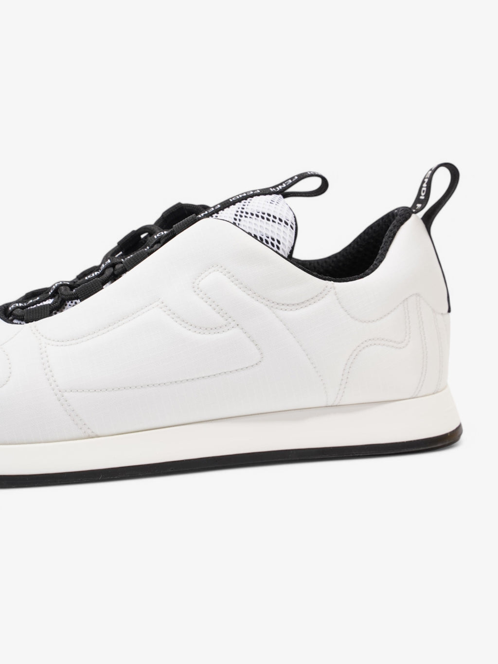 Fendi FFreedom Sneakers White  / Black Technical Fabric EU 41 UK 8