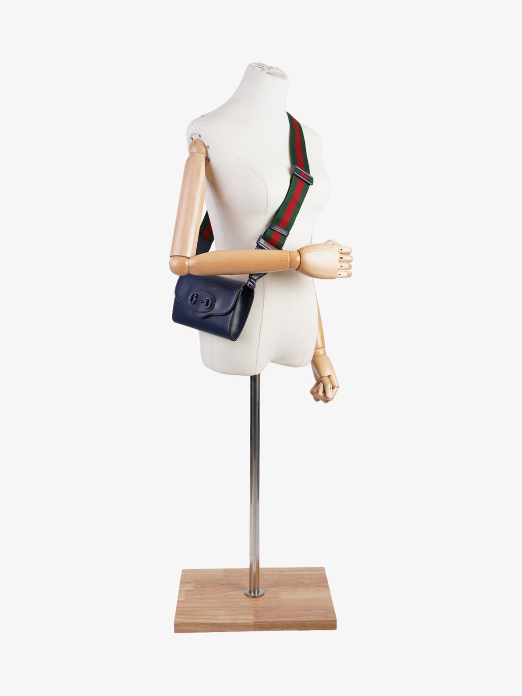 Gucci Horsebit 1955 Blue Calfskin Leather Mini