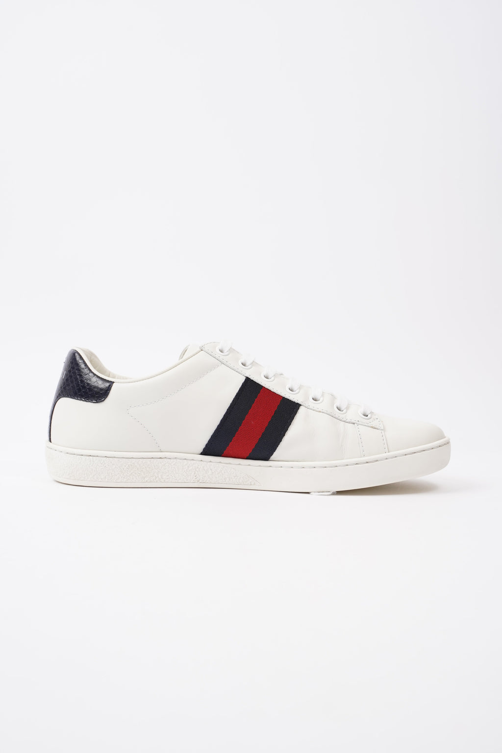 Gucci Ace Sneakers White  / Navy / Red Leather EU 39 UK 6