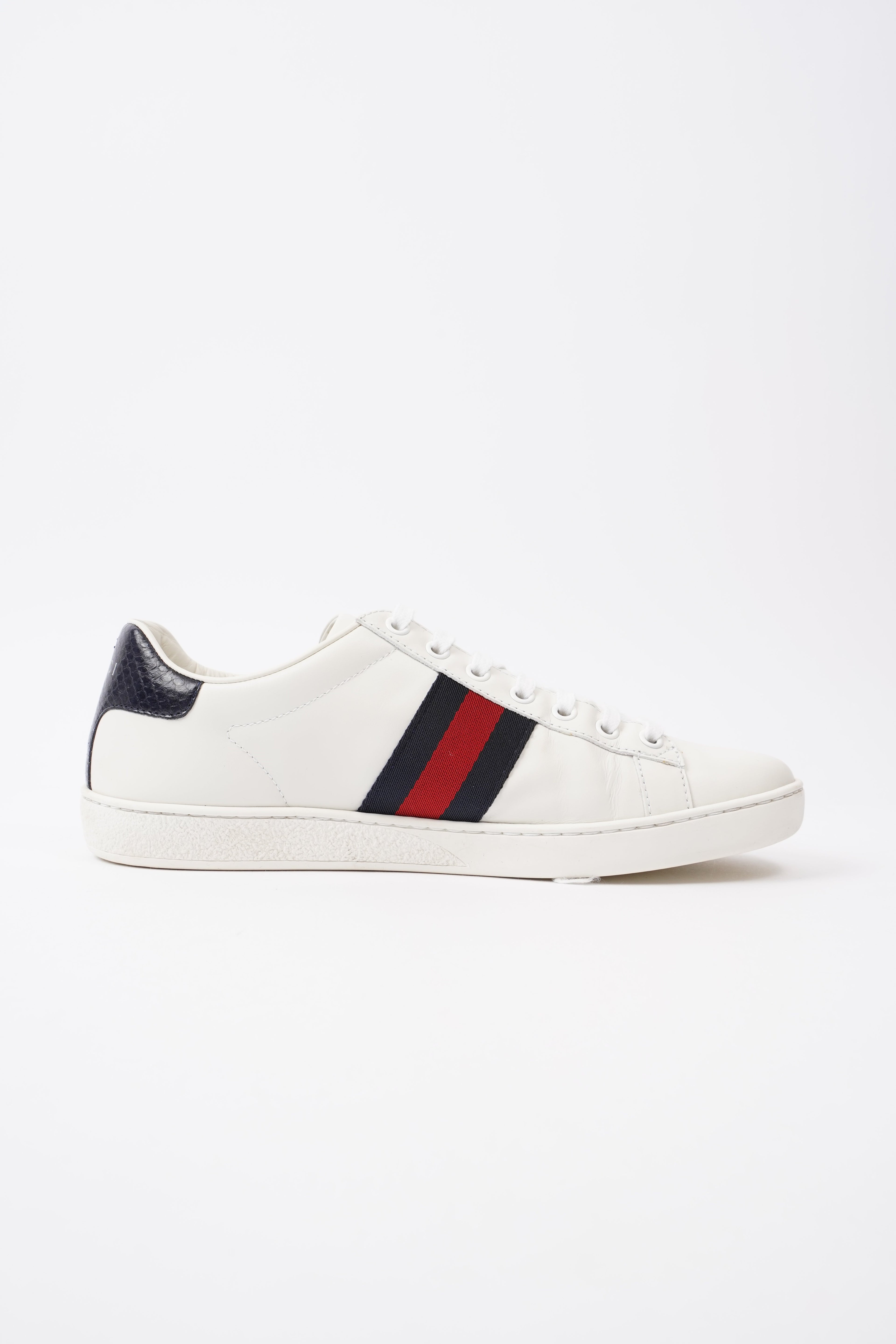 Gucci Ace Sneakers White  / Navy / Red Leather EU 39 UK 6