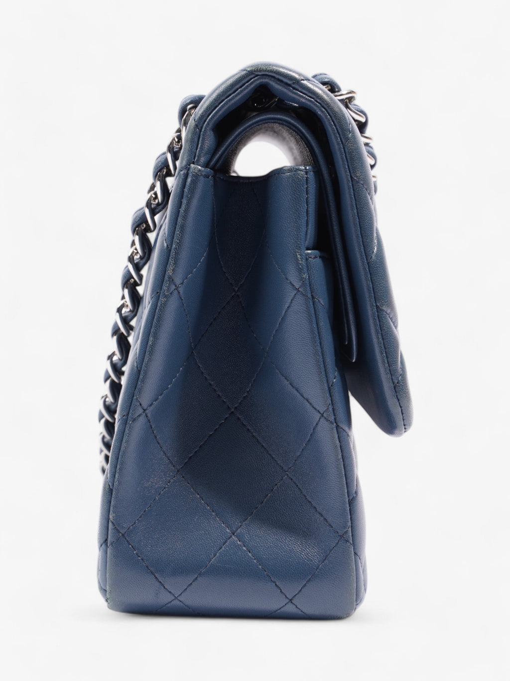 Chanel Classic Flap Blue Lambskin Leather Large