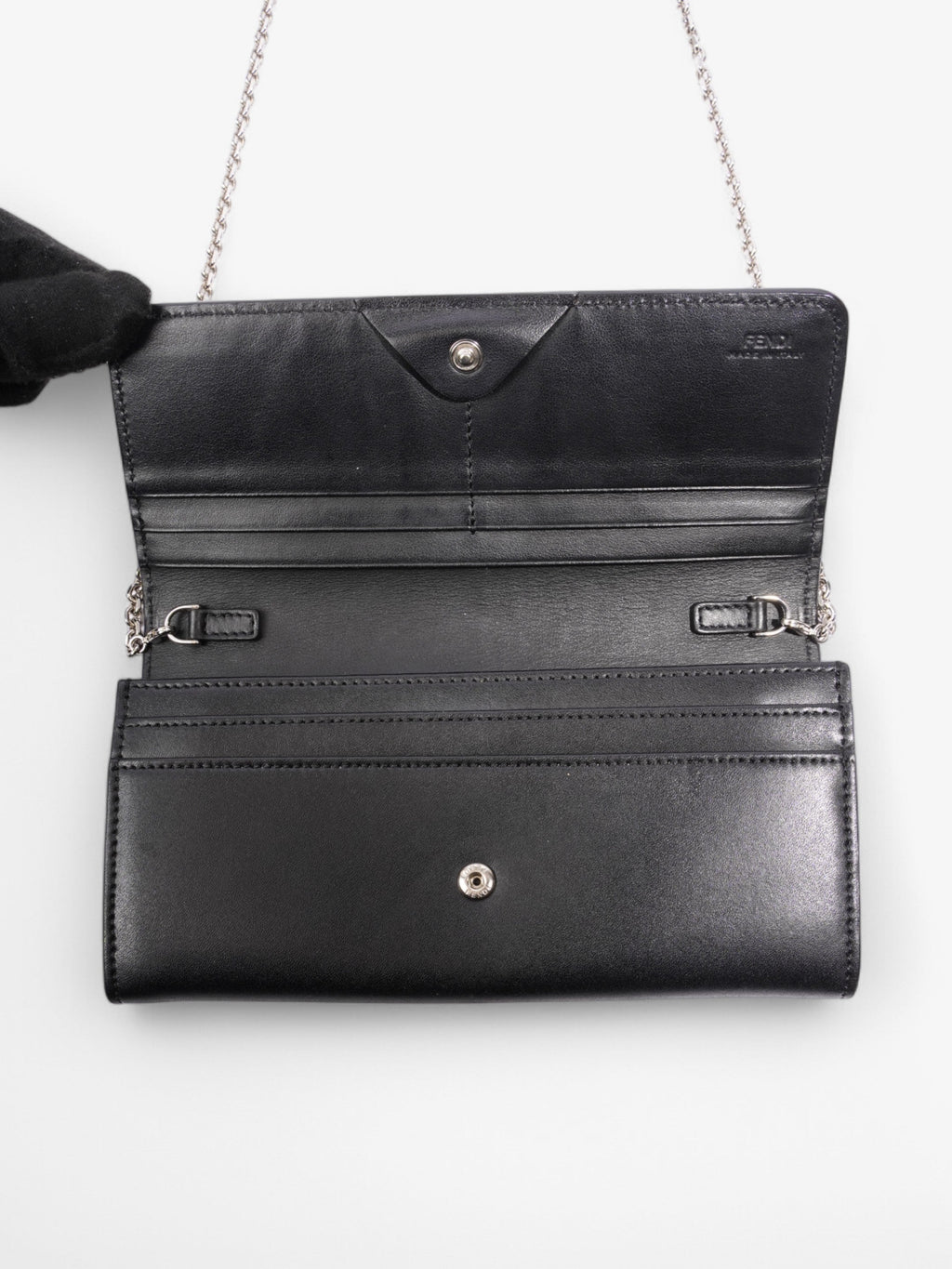 Fendi Wallet On Chain Black / Multicolour Leather