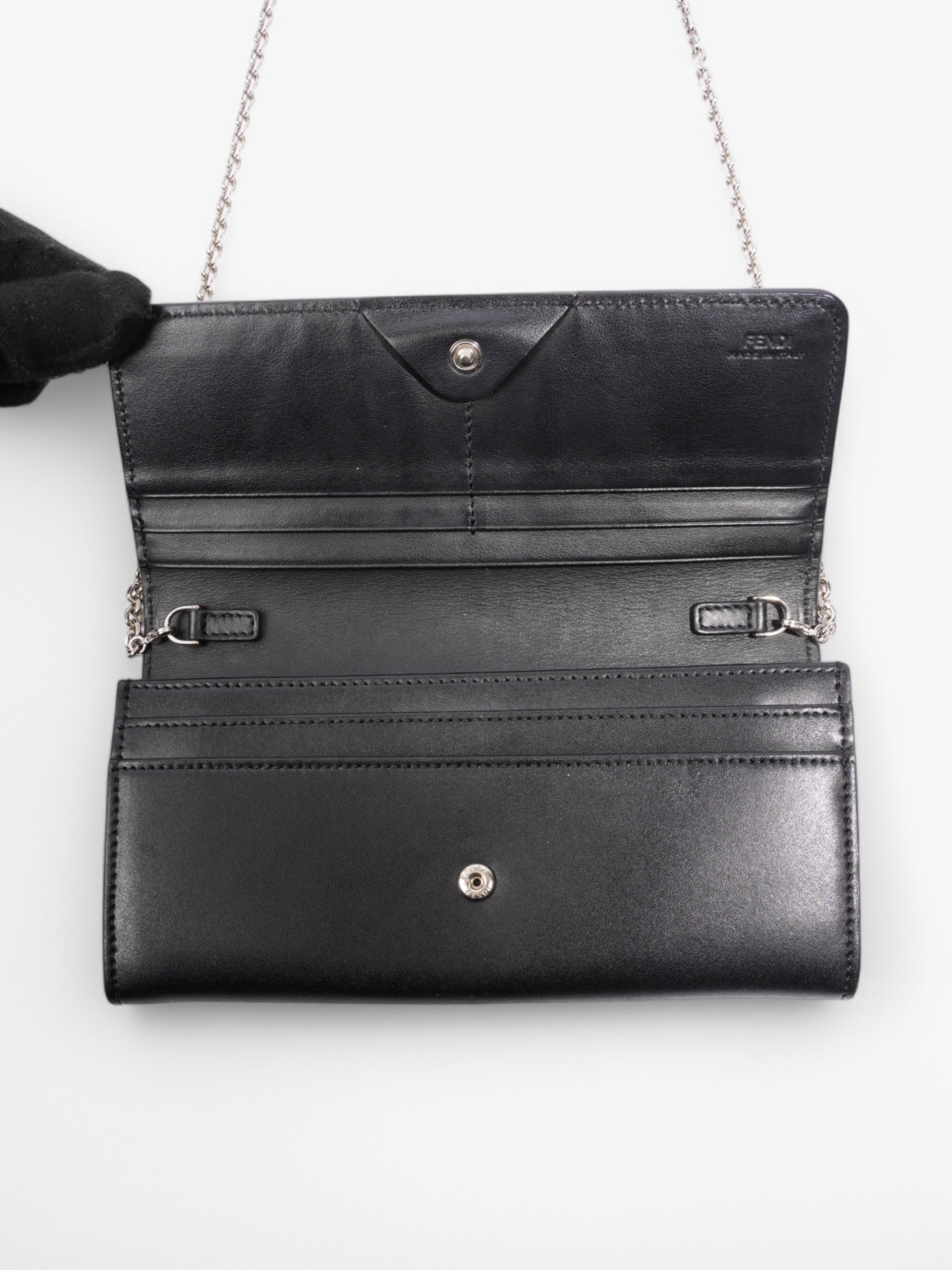 Fendi Wallet On Chain Black / Multicolour Leather