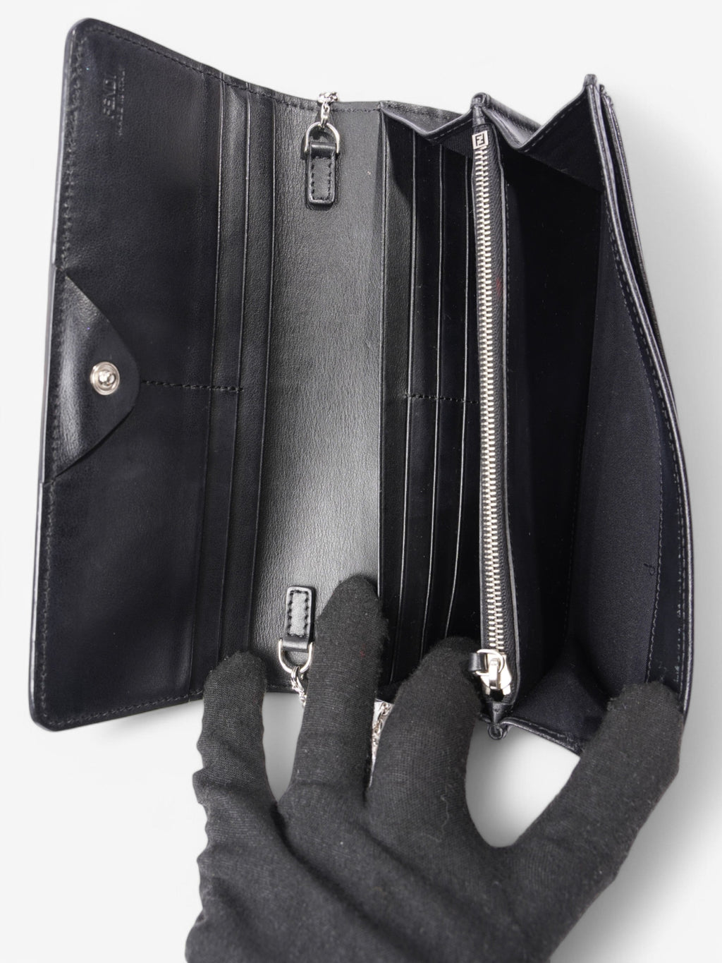 Fendi Wallet On Chain Black / Multicolour Leather