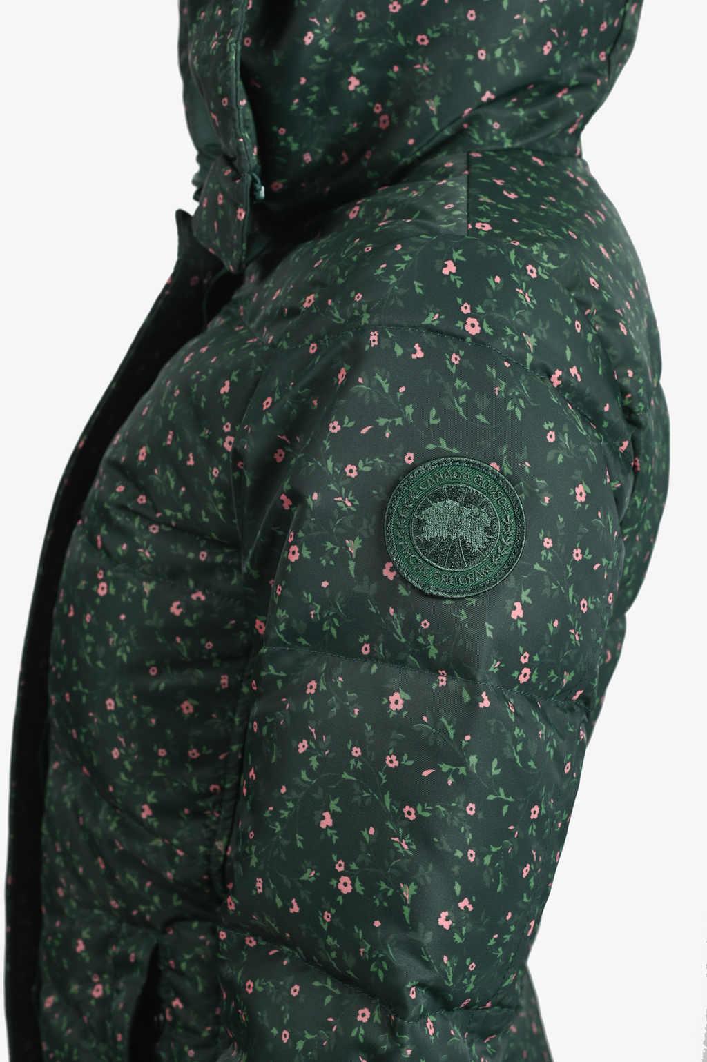 Canada Goose X Reformation Green Floral Puffer Coat Size XXS