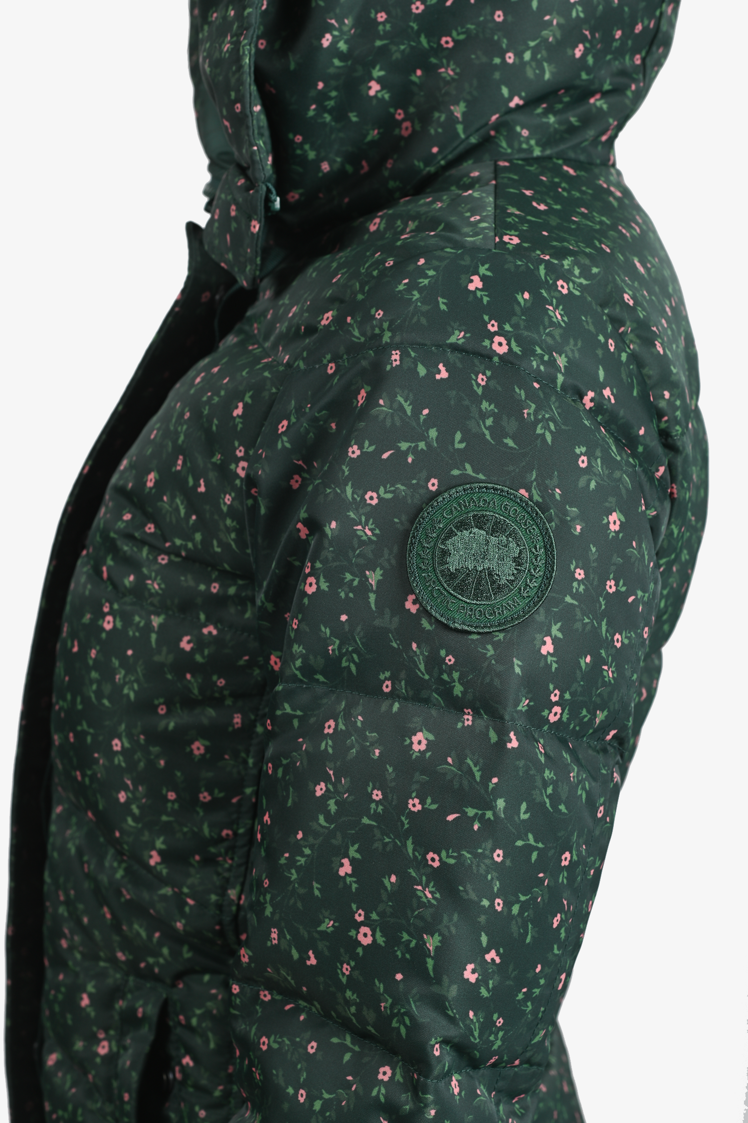 Canada Goose X Reformation Green Floral Puffer Coat Size XXS