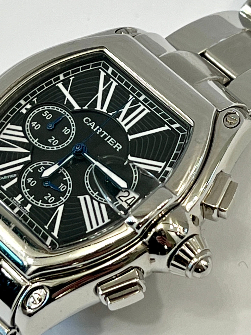 CARTIER ROADSTAR CHRONOGRAPH STAINLESS STEEL XL WATCH W62020X6