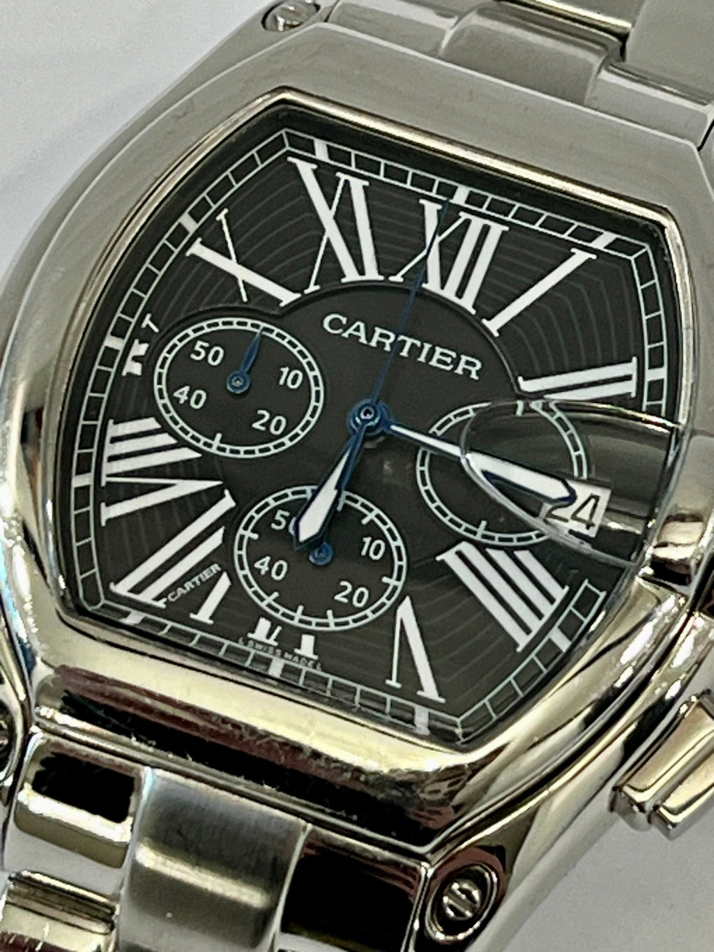CARTIER ROADSTAR CHRONOGRAPH STAINLESS STEEL XL WATCH W62020X6