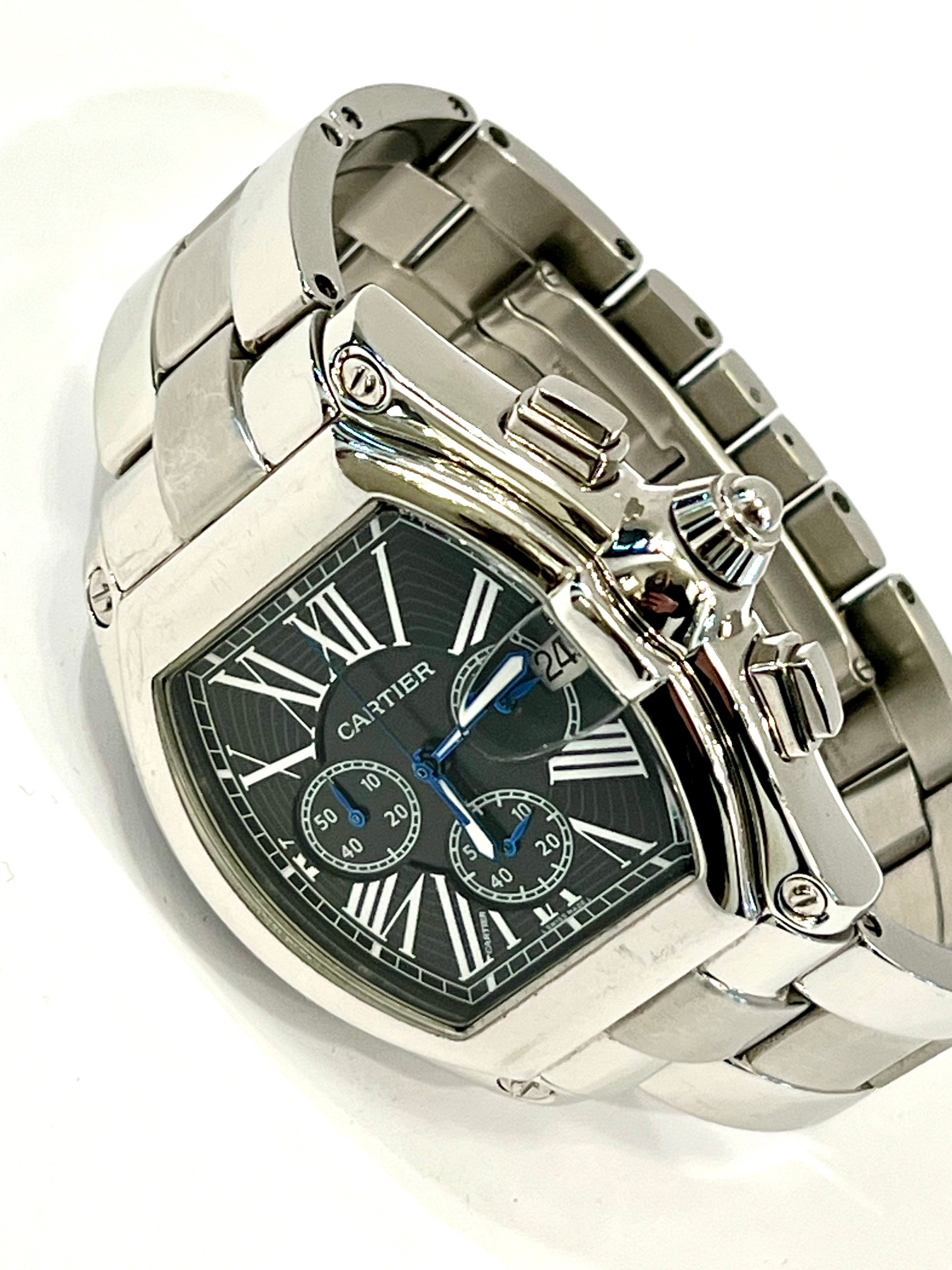 CARTIER ROADSTAR CHRONOGRAPH STAINLESS STEEL XL WATCH W62020X6