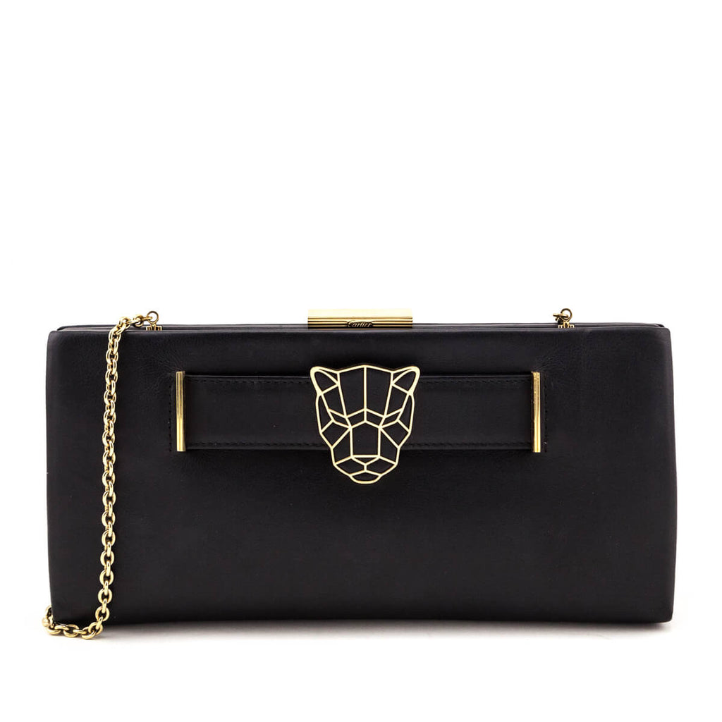 Cartier Black Calfskin Panthere de Cartier Clutch