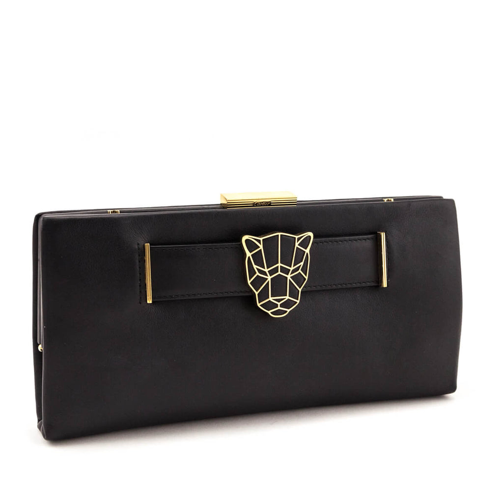 Cartier Black Calfskin Panthere de Cartier Clutch