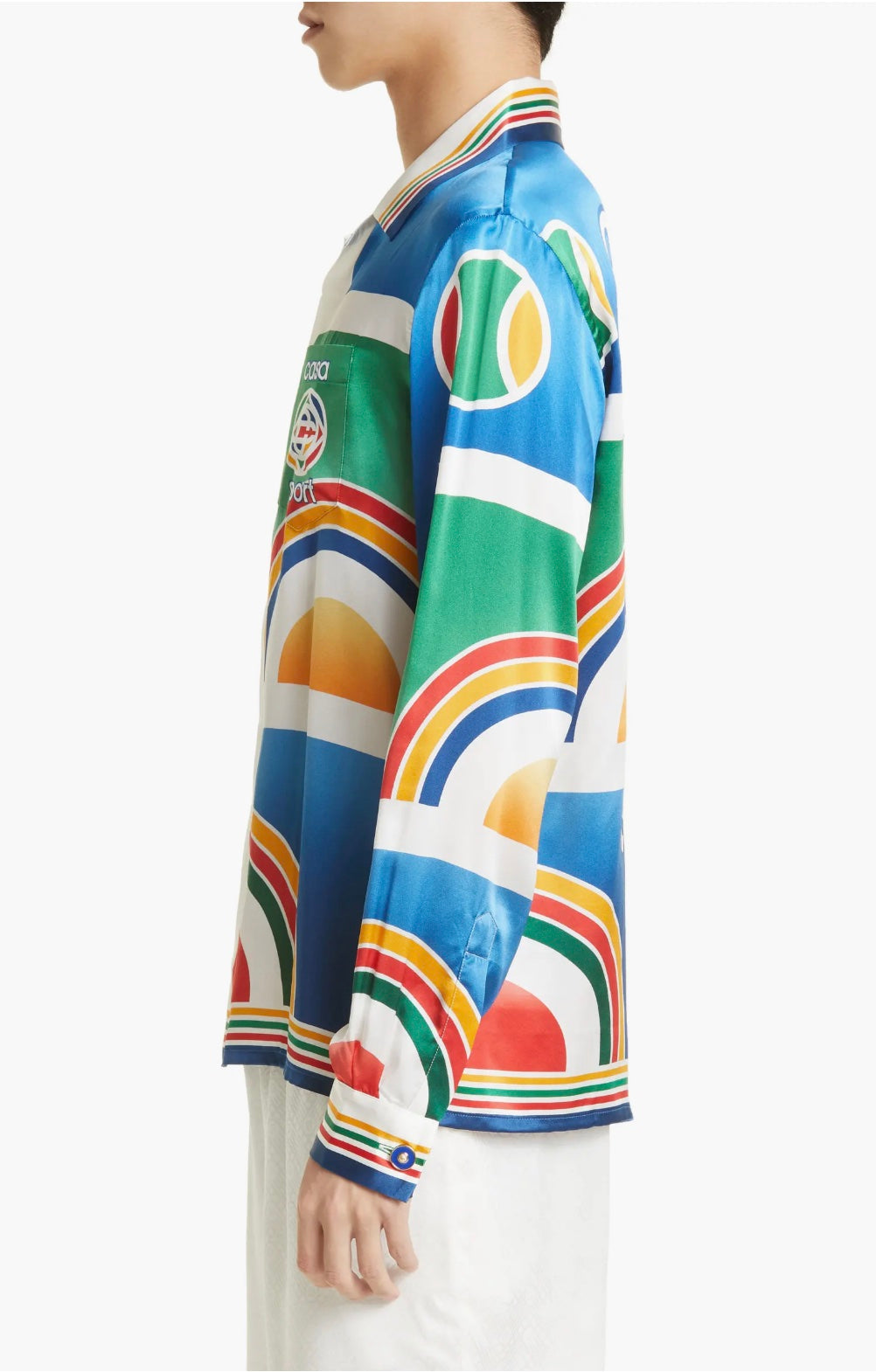 CASABLANCA PARIS CASA SPORT PRINT SILK SHIRT