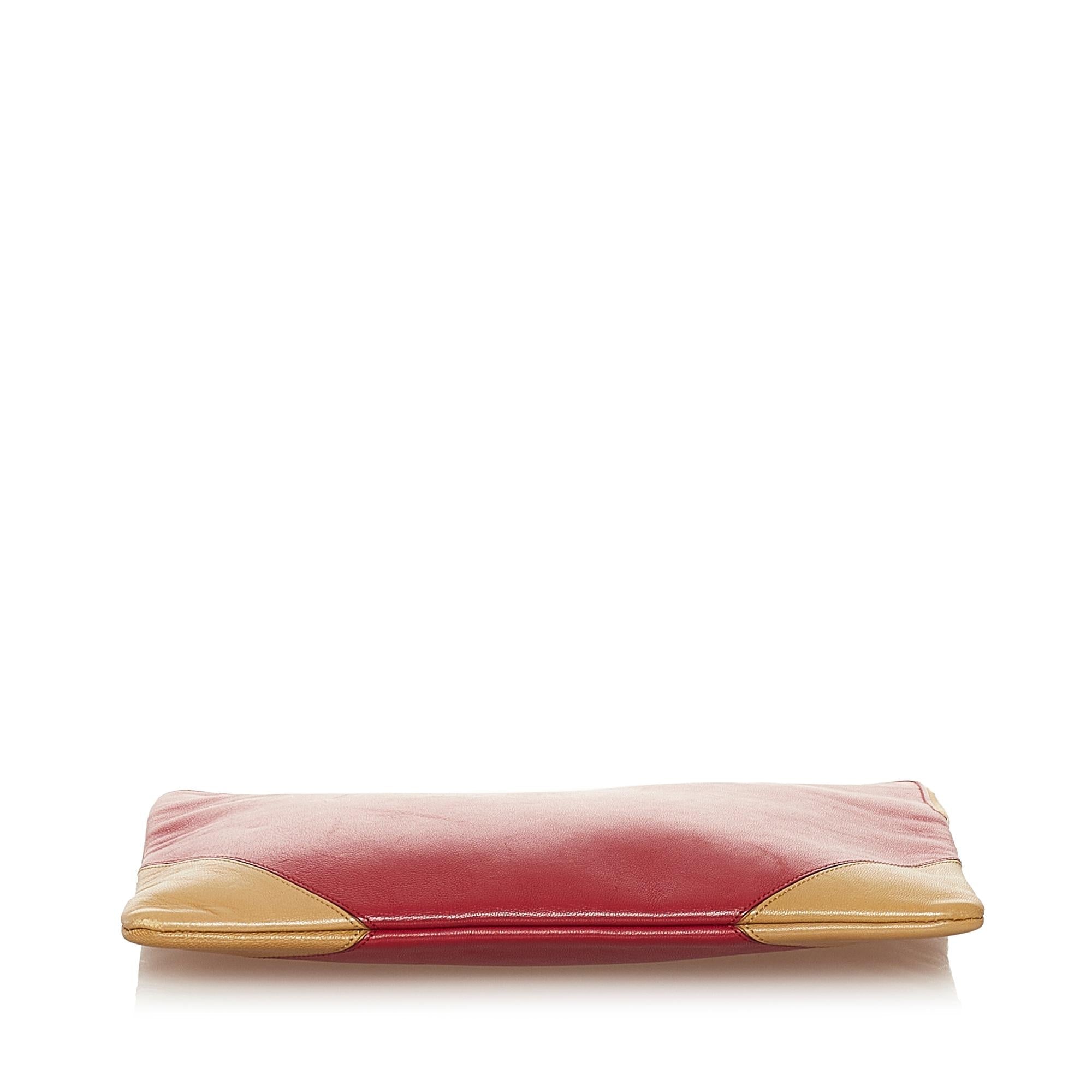 Celine Bicolor Coeur Leather Clutch Bag (SHG-34952)