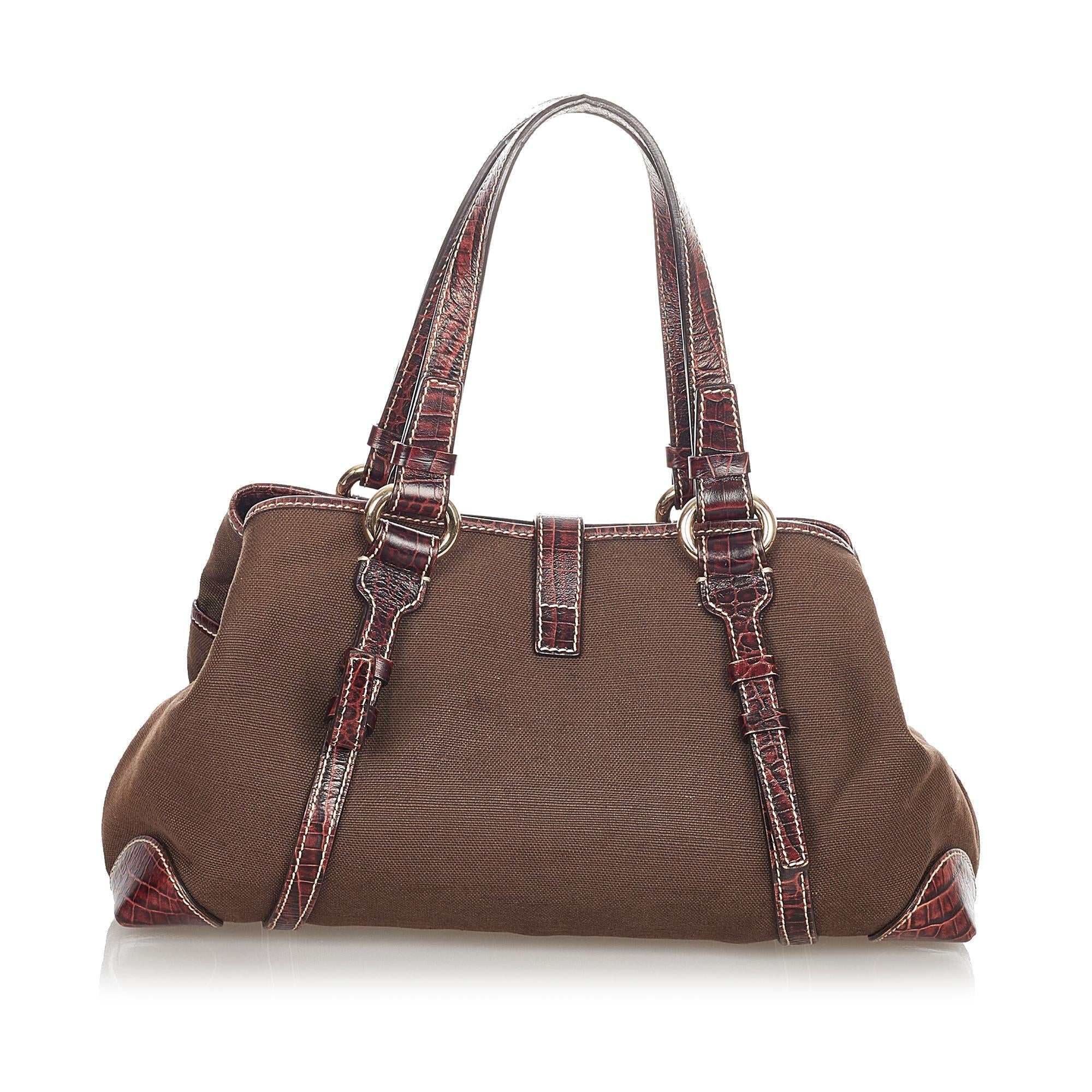 Celine Canvas Shoulder Bag (SHG-23502)