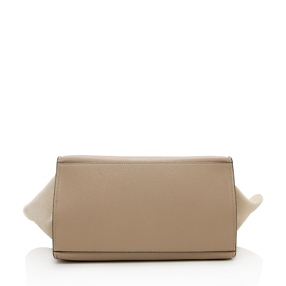 Celine Drummed Calfskin Suede Medium Trapeze Bag (SHF-15252)