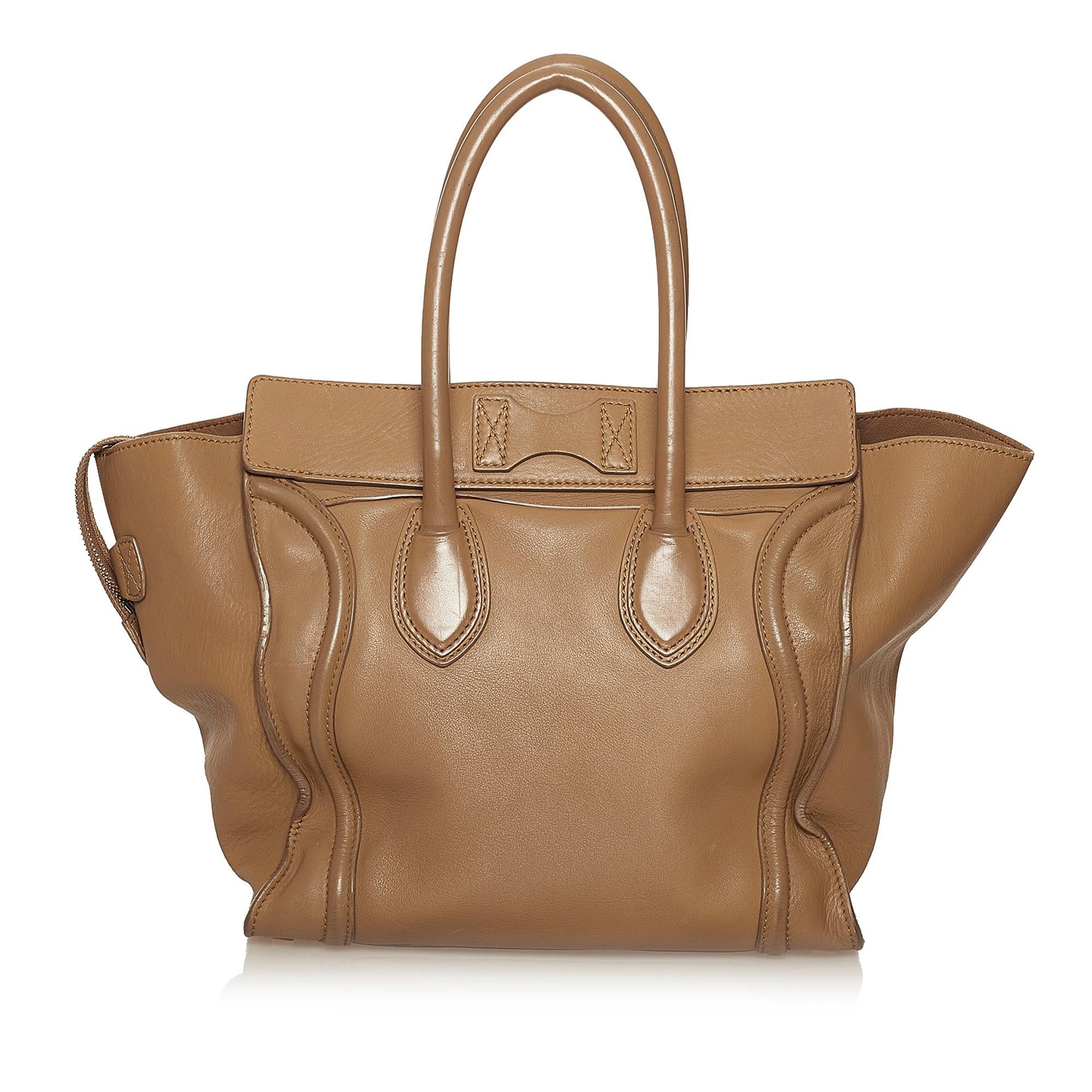 Celine Micro Luggage Tote Leather Handbag (SHG-P8orBT)