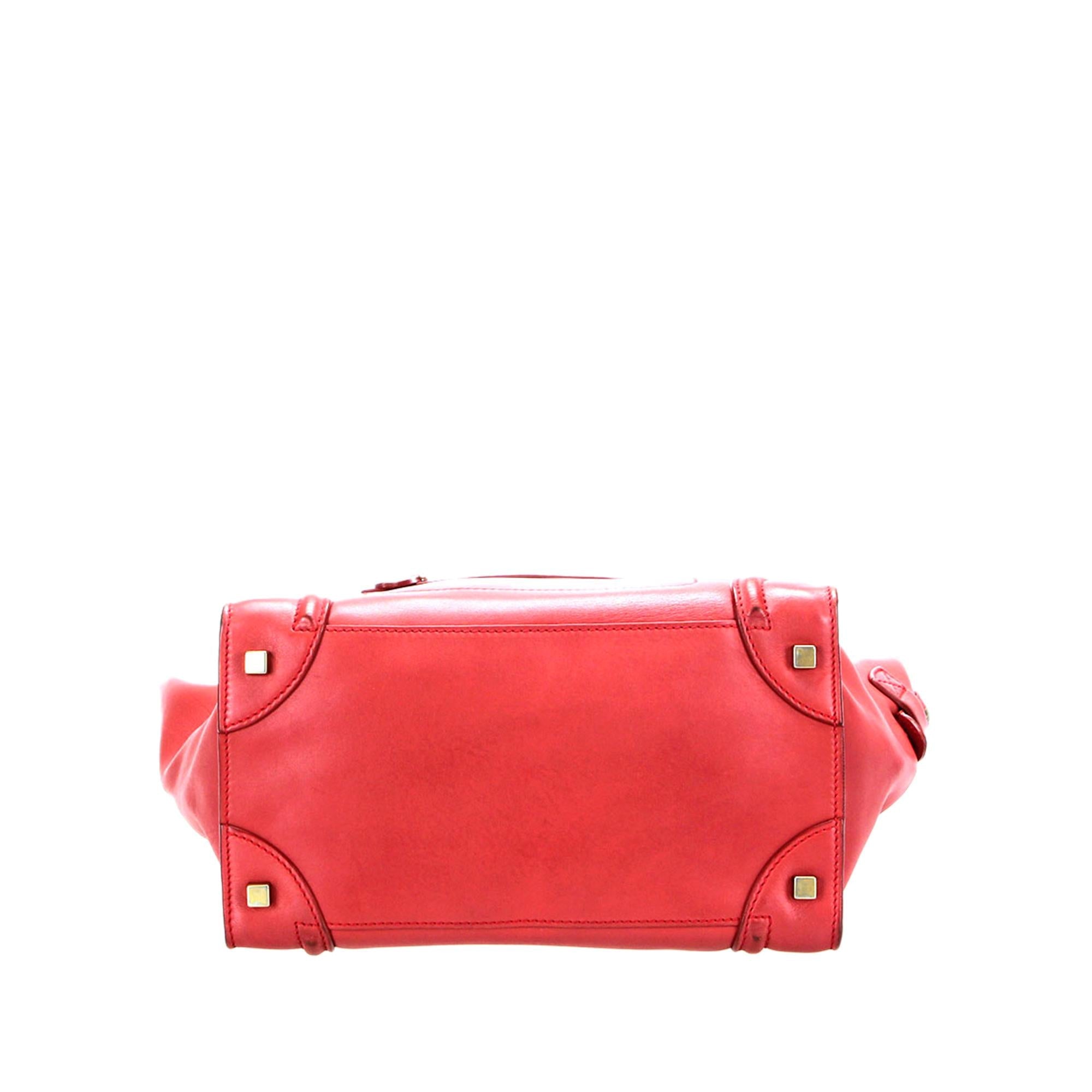 Celine Mini Luggage Leather Tote Bag (SHG-DKLFNT)