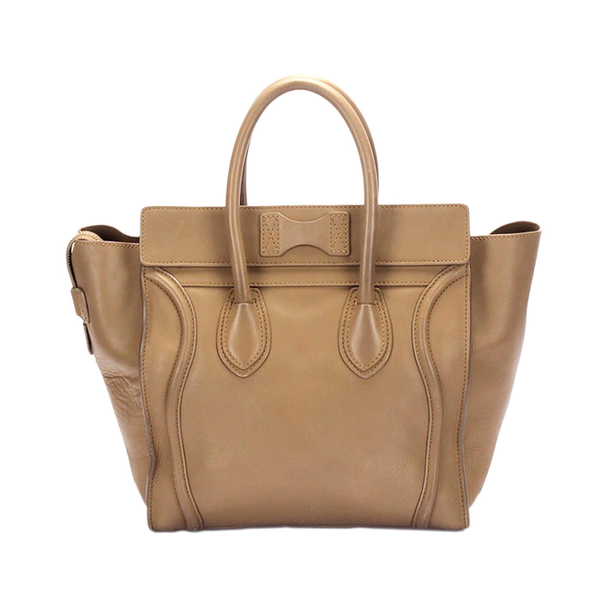 Celine Mini Luggage Leather Tote Bag (SHG-t5F2Hb)