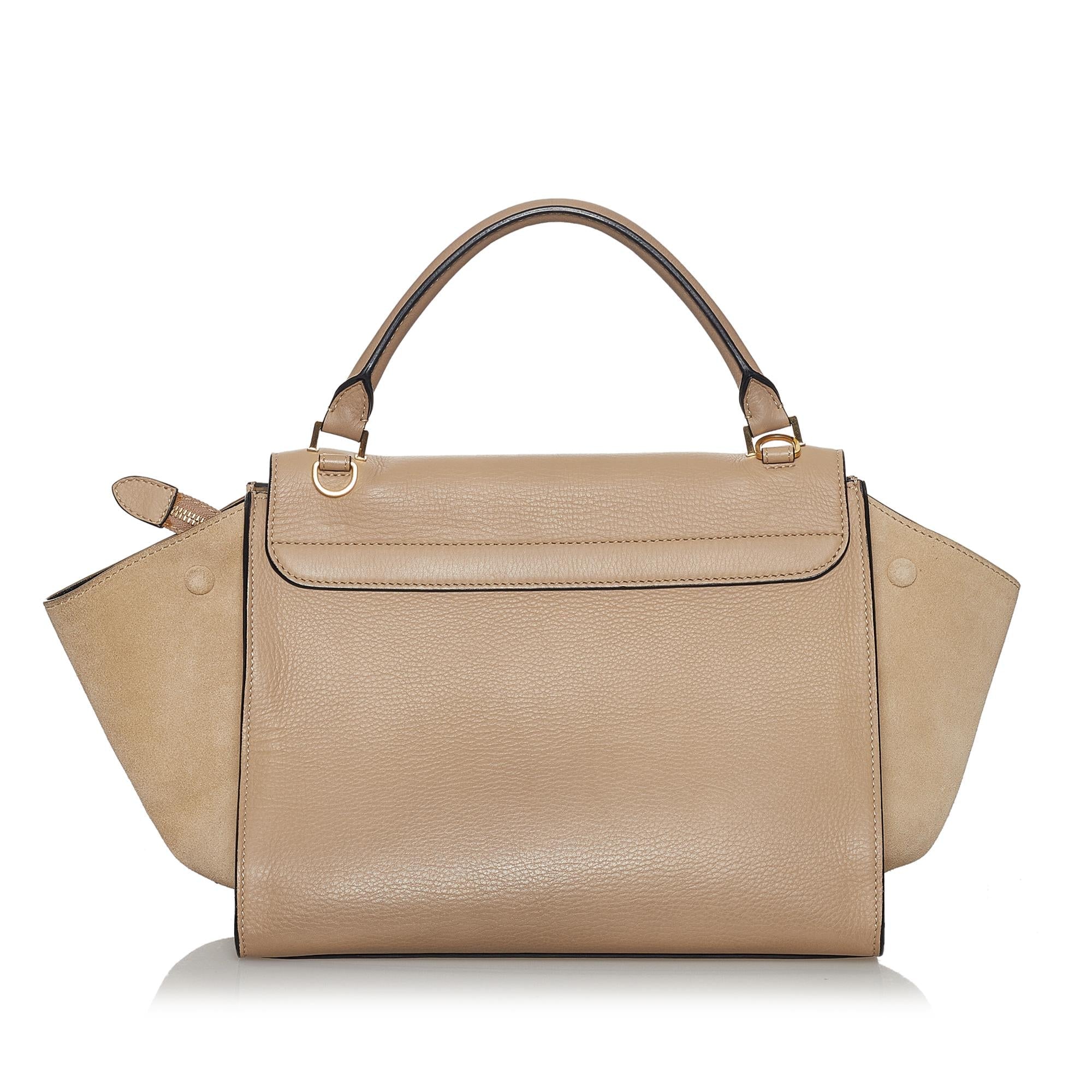 Celine Trapeze Leather Satchel (SHG-30452)