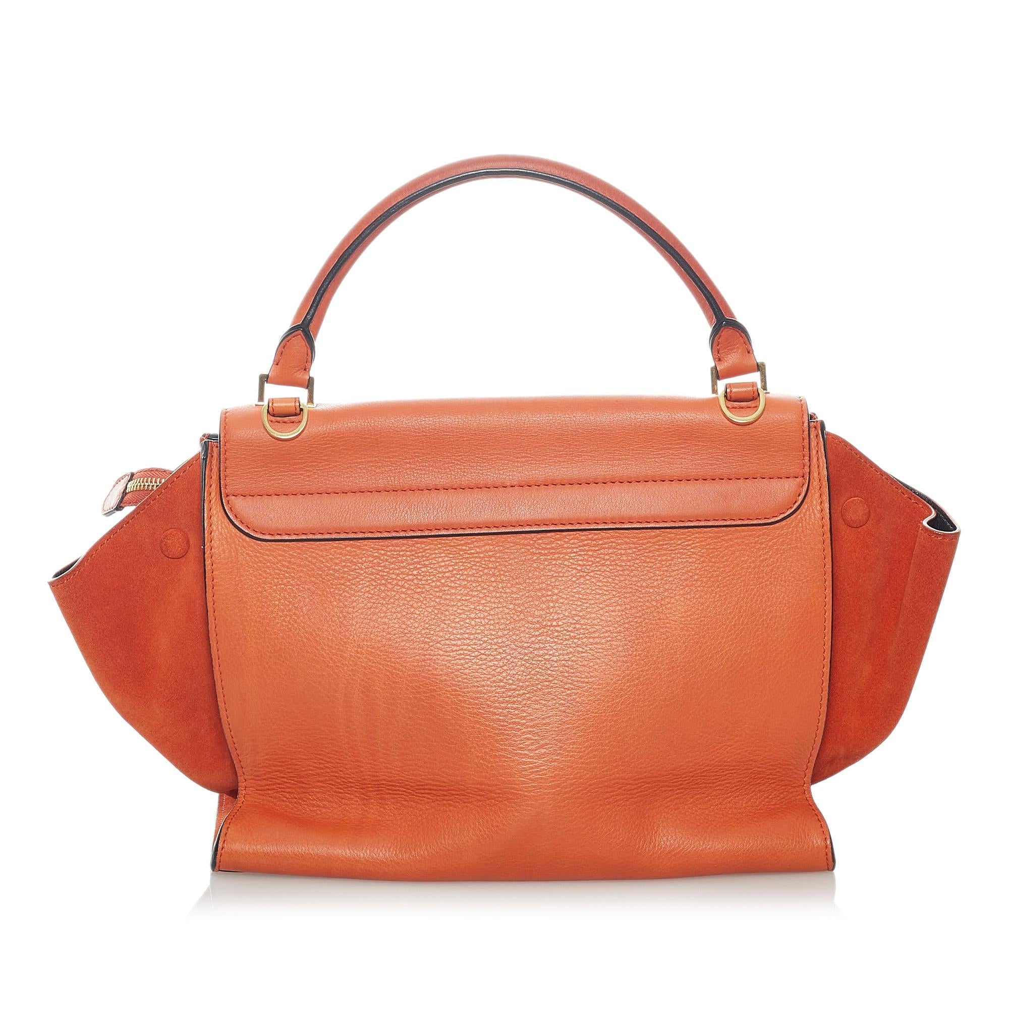 Celine Trapeze Leather Satchel (SHG-31102)