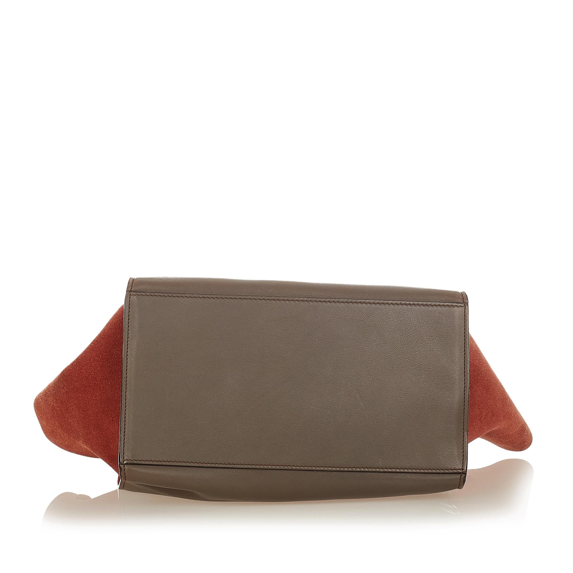 Celine Trapeze Tricolor Leather Satchel (SHG-25533)