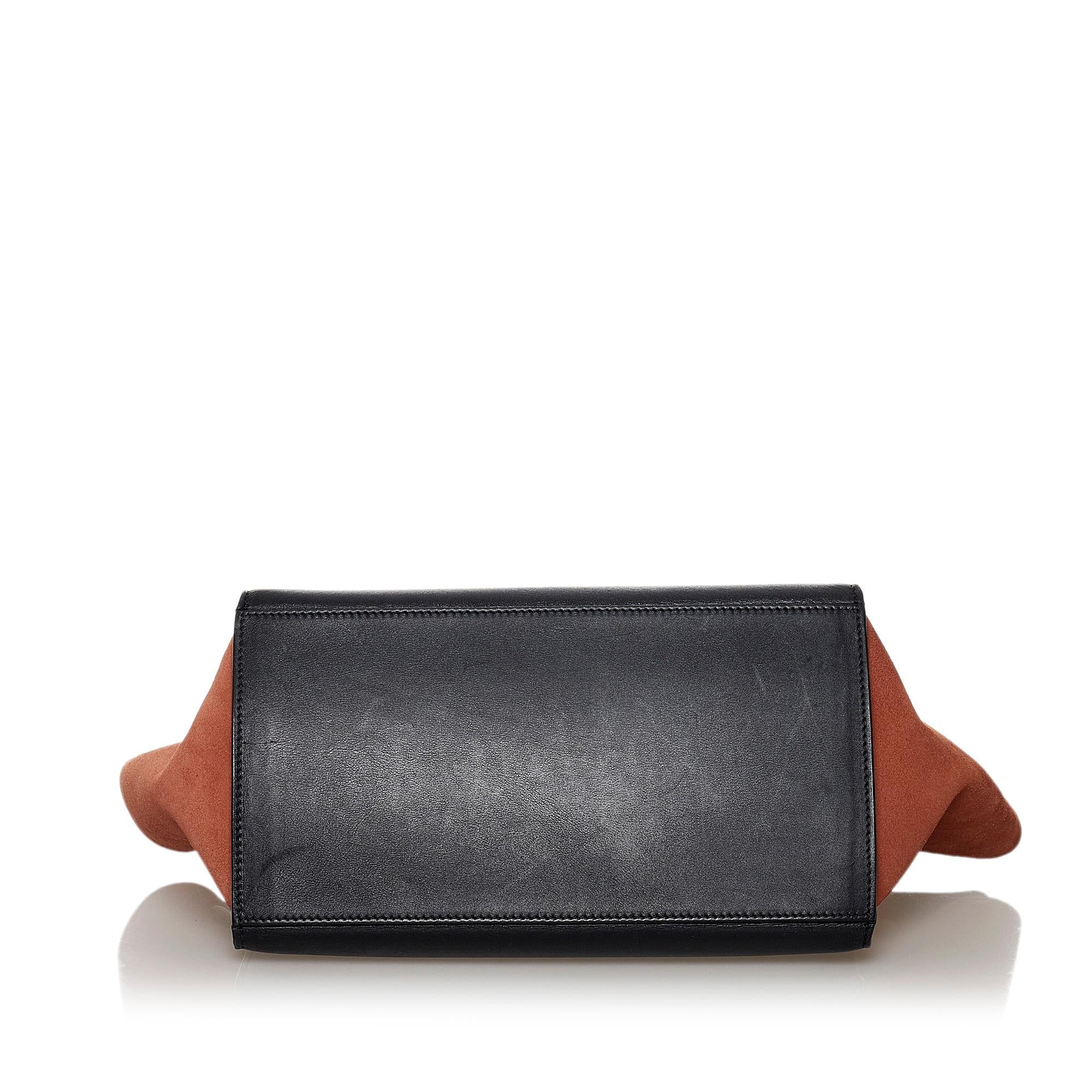 Celine Trapeze Tricolor Leather Satchel (SHG-32620)