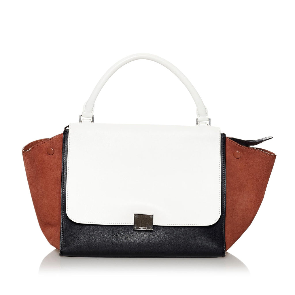 Celine Trapeze Tricolor Leather Satchel (SHG-32620)