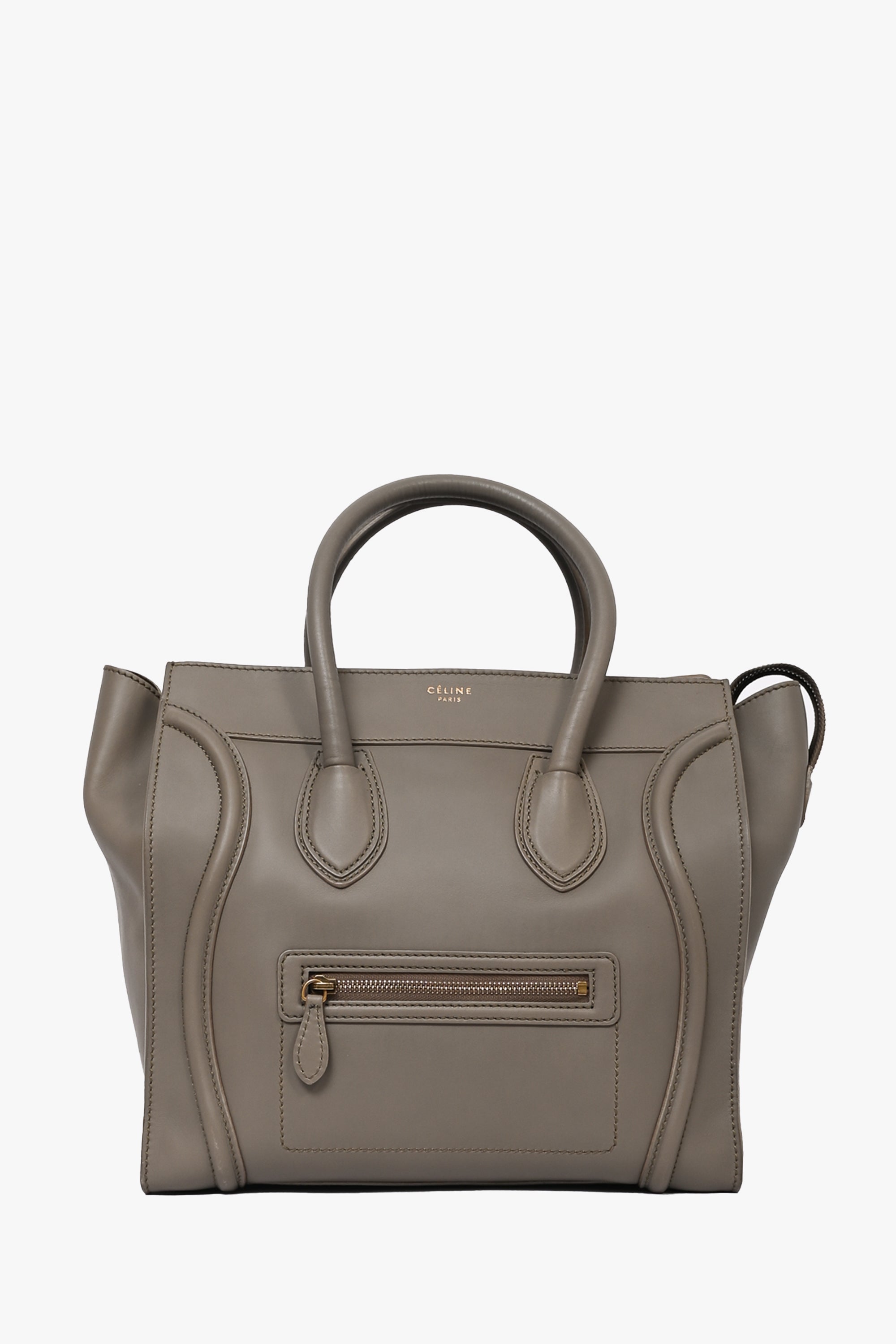 Celine 2011 Grey Smooth Leather Luggage Phantom Tote