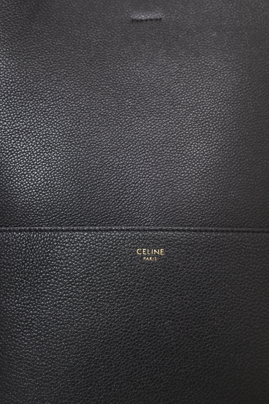 Celine 2022 Black Leather 'Seau Sangle' Medium Bucket Bag