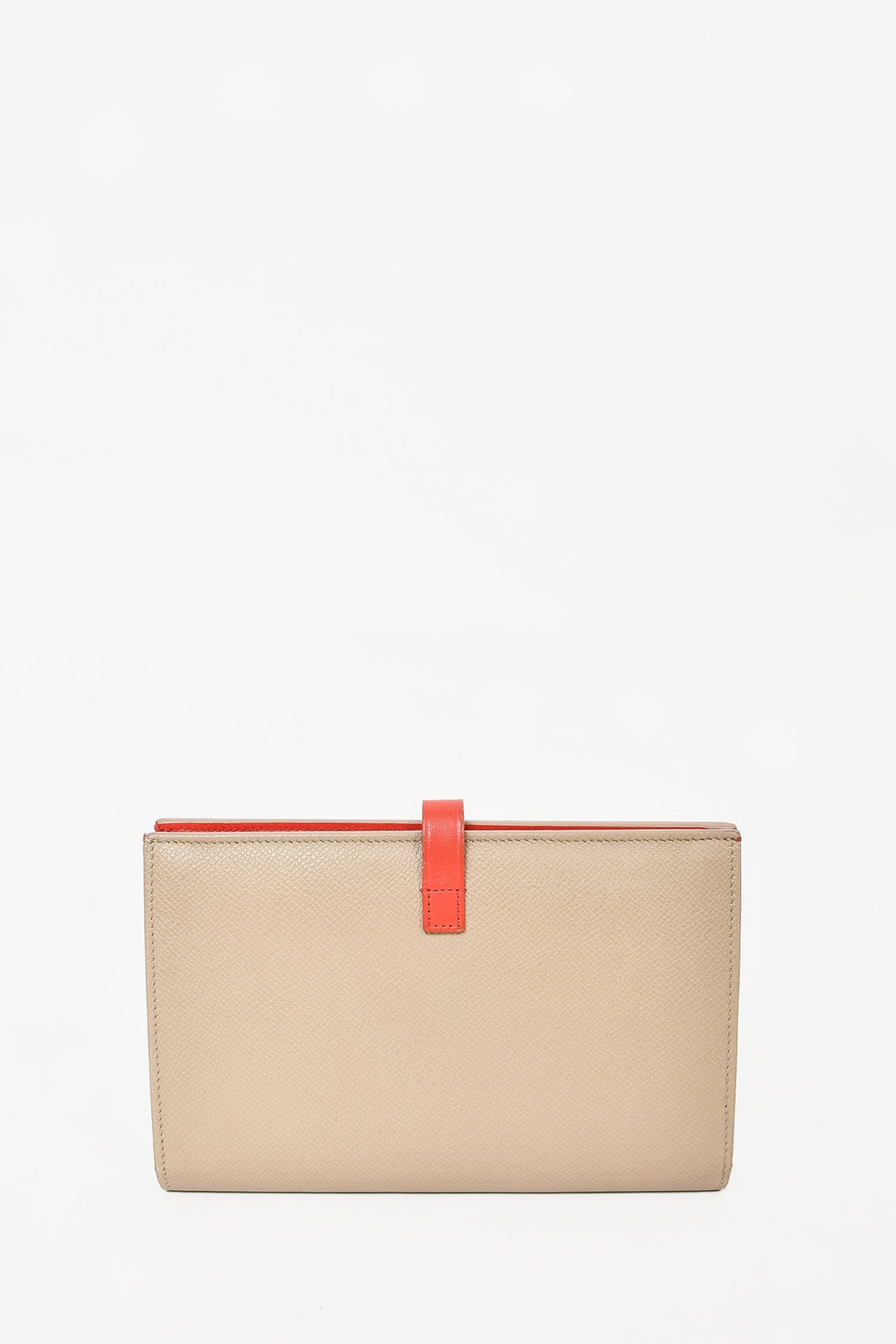 Celine Beige/Coral Leather Large Strap Wallet