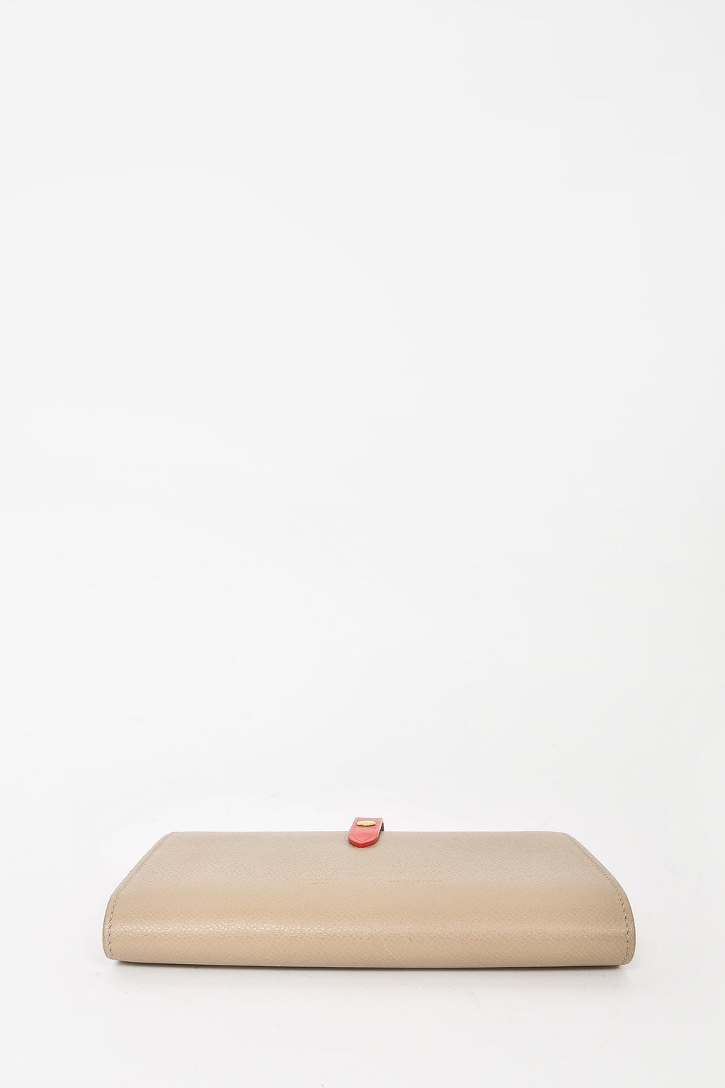 Celine Beige/Coral Leather Large Strap Wallet