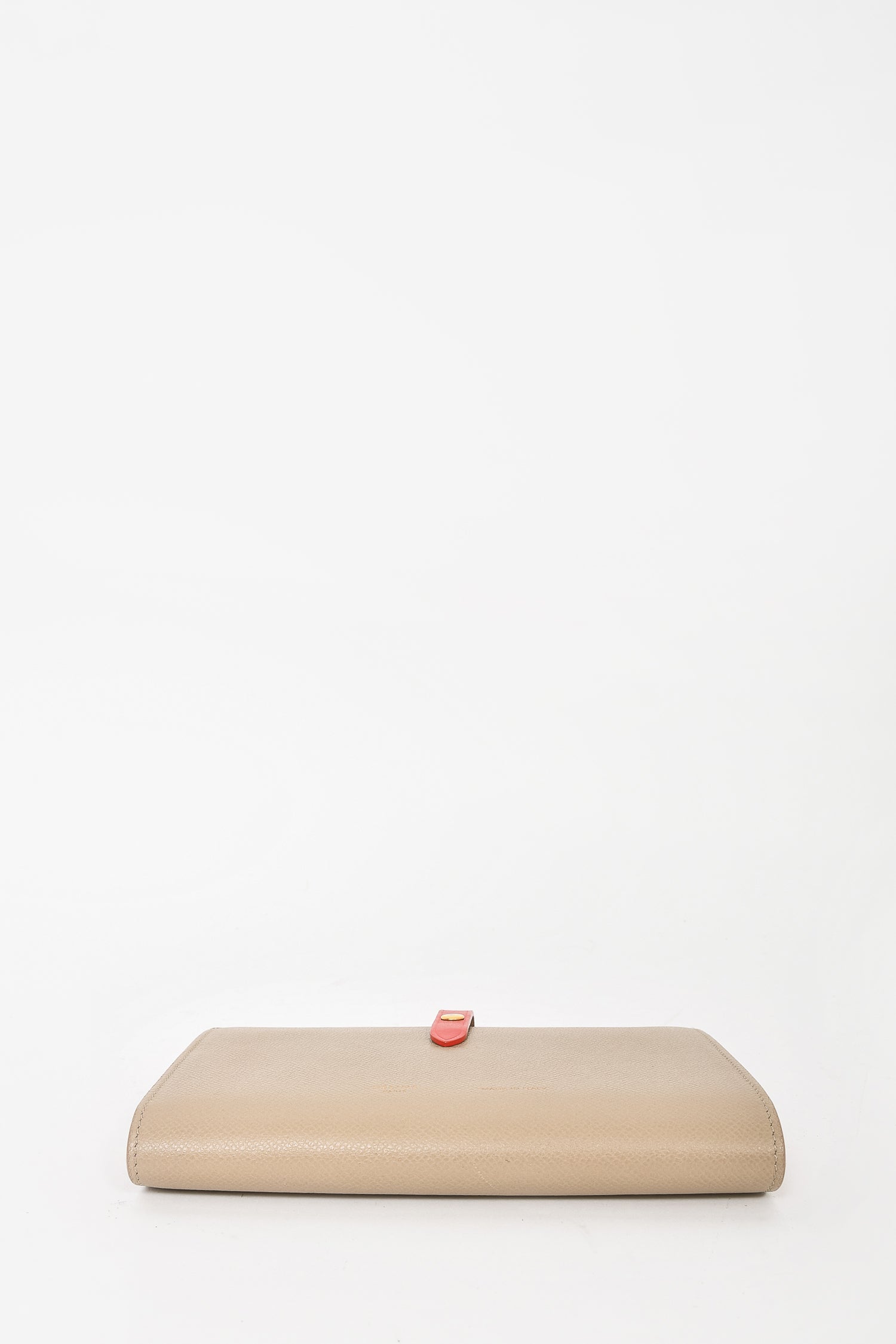 Celine Beige/Coral Leather Large Strap Wallet