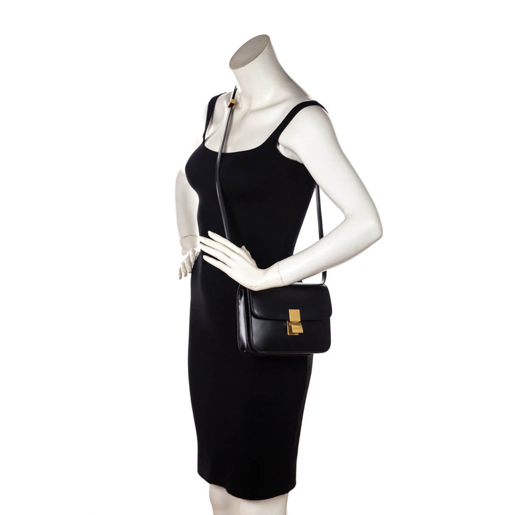 Celine Black Box Calfskin Teen Classic Box Flap Bag