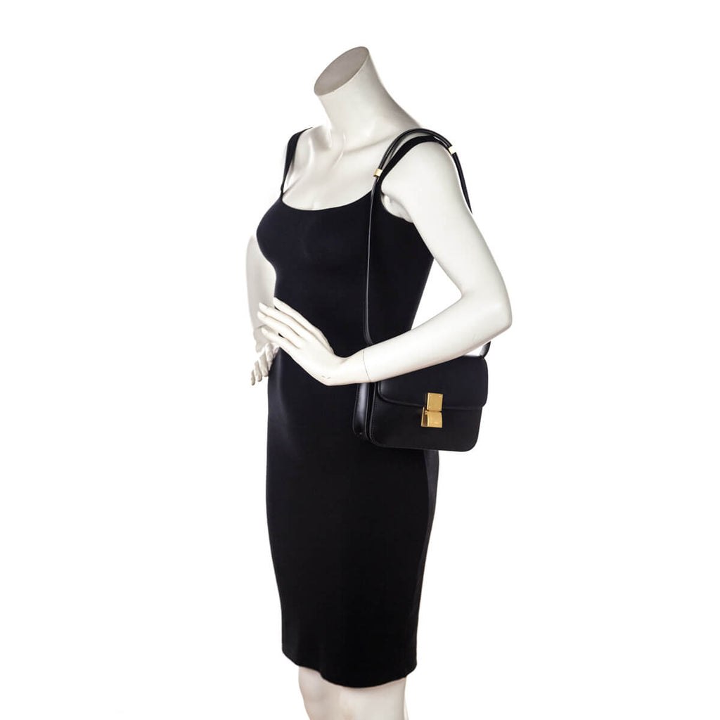 Celine Black Box Calfskin Teen Classic Box Flap Bag