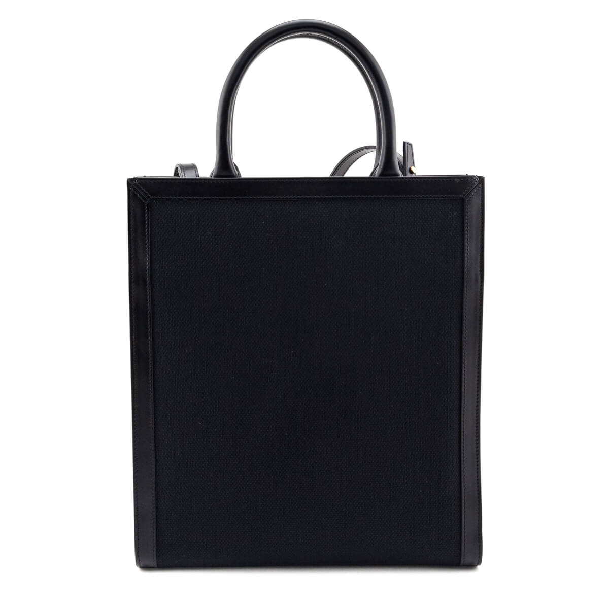 Celine Black Canvas & Calfskin Small Vertical Cabas Tote
