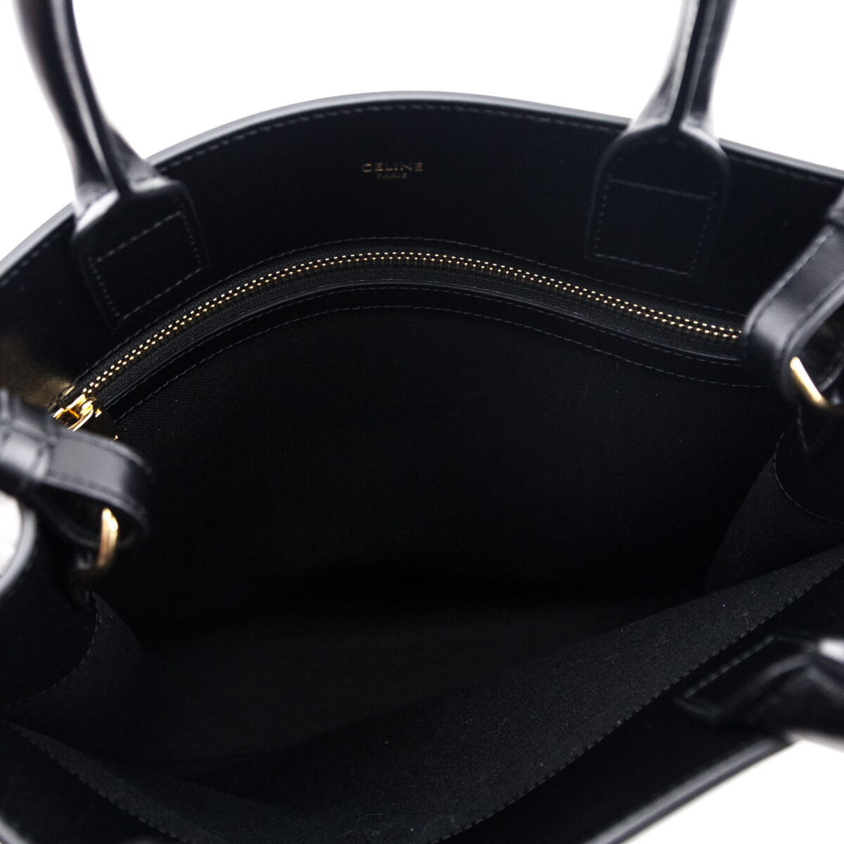 Celine Black Canvas & Calfskin Small Vertical Cabas Tote
