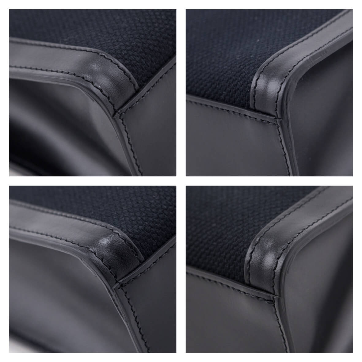 Celine Black Canvas & Calfskin Small Vertical Cabas Tote