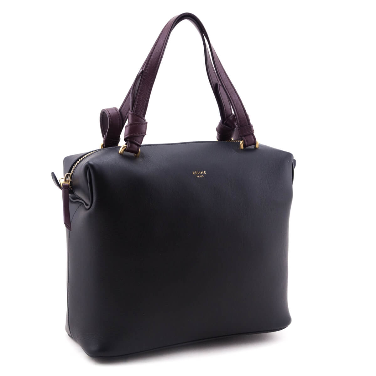 Celine Black Lambskin Small Soft Cube Satchel