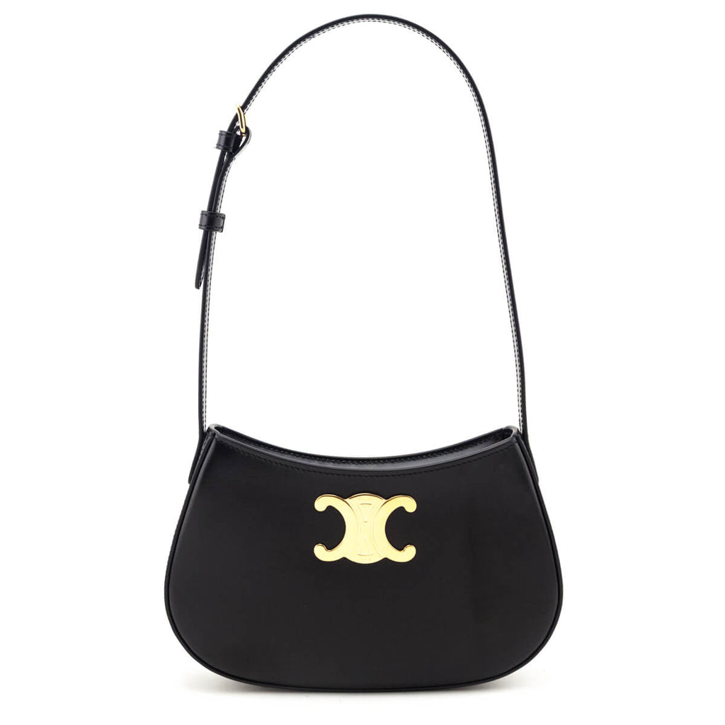 Celine Black Shiny Calfskin Medium Tilly Bag
