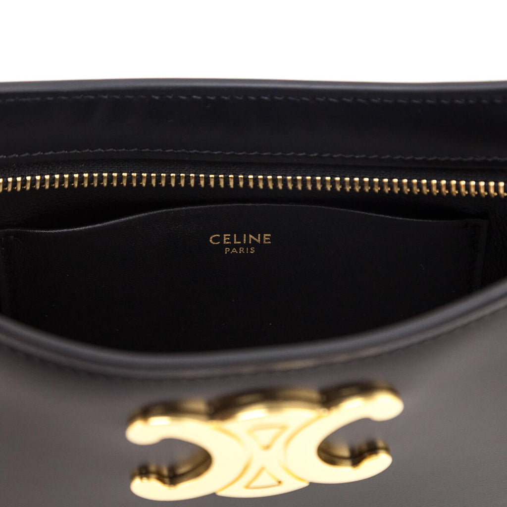 Celine Black Shiny Calfskin Medium Tilly Bag