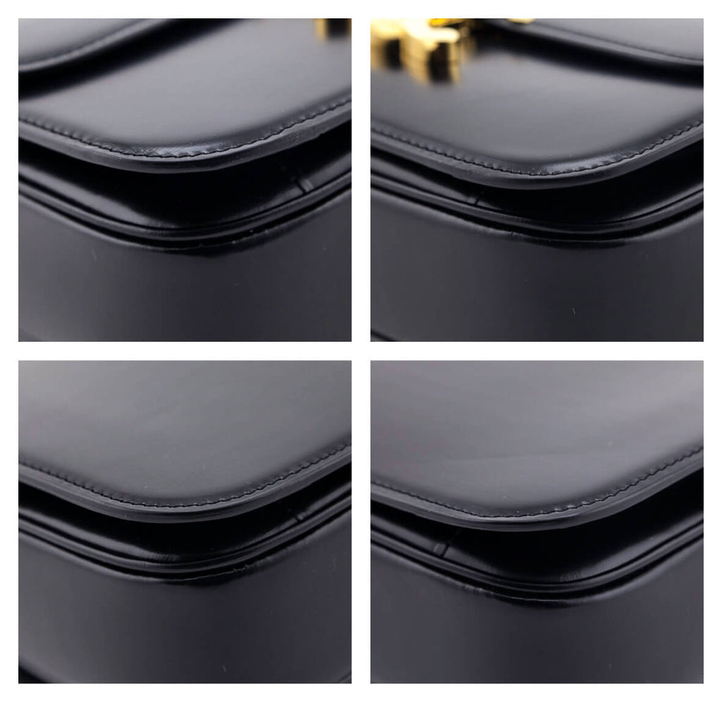 Celine Black Shiny Calfskin Medium Triomphe Bag